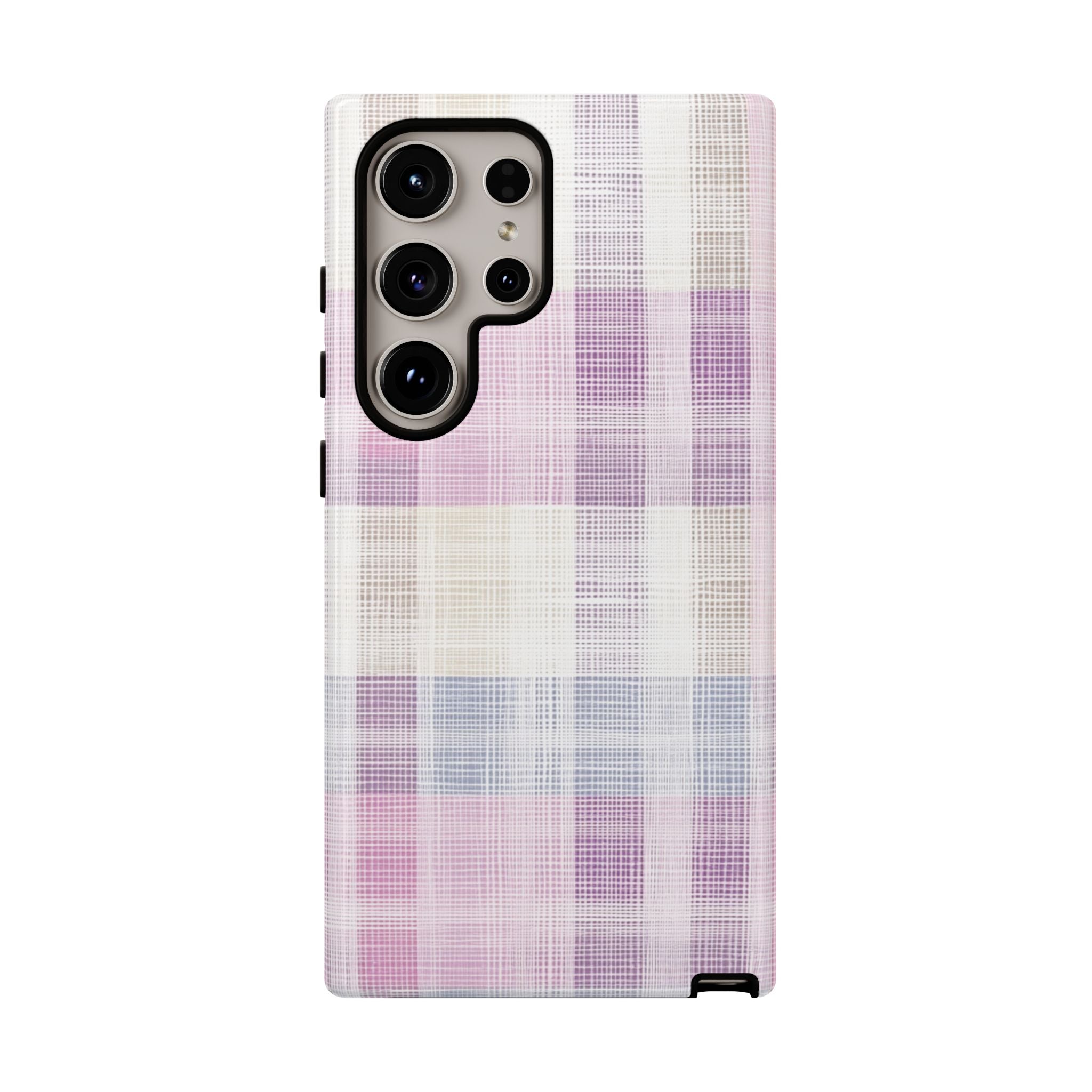 Pink Plaid Phone Case, Trendy Accessories, Birthday, Everyday Use, Tough Cases