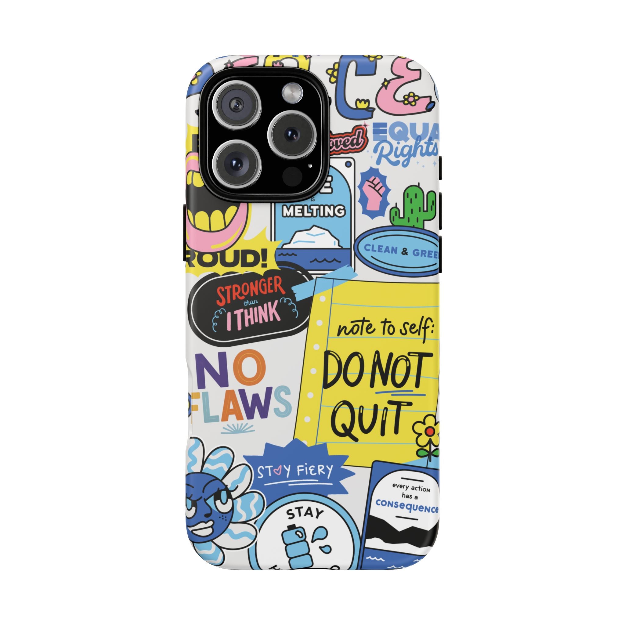Sticker Collage Phone Case — Motivational "Do Not Quit" Protective Cover
