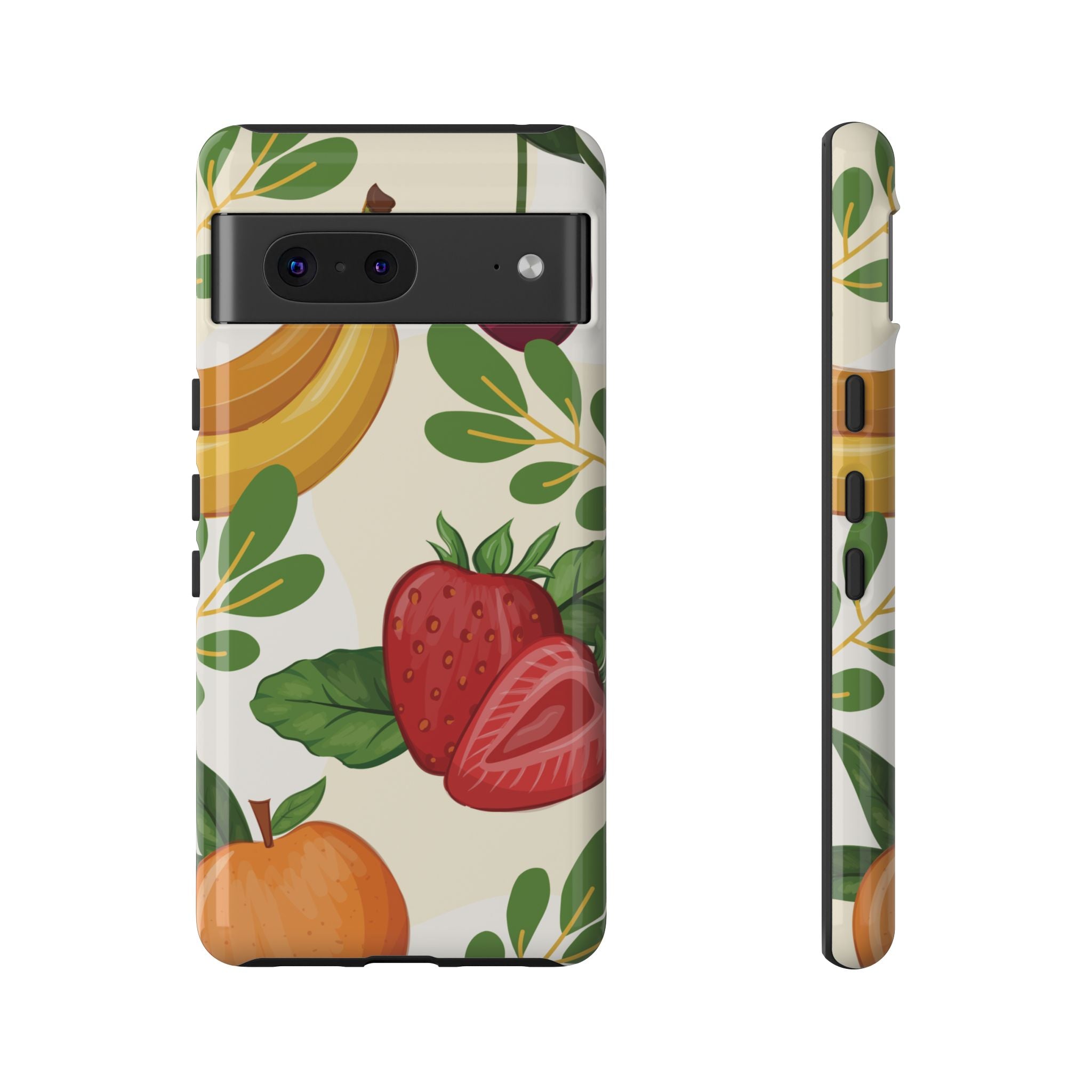 Fruit Pattern Tough Case — Floral Strawberry & Banana Phone Cover