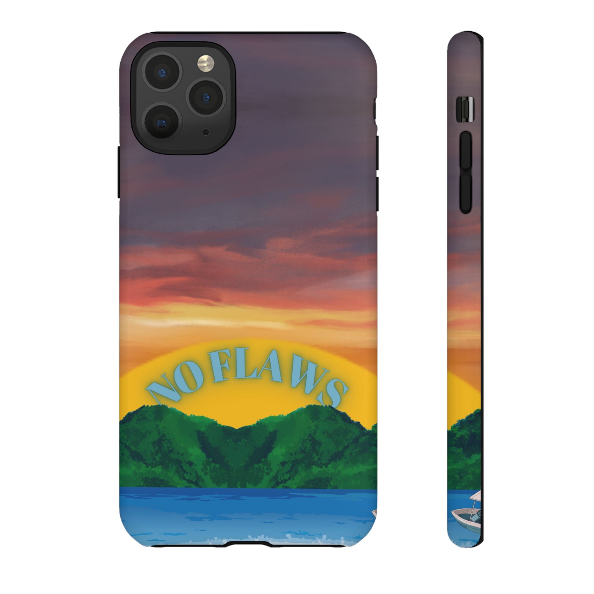 Sunset 'No Flaws' Tough Phone Case — Tropical Beach Protective Cover