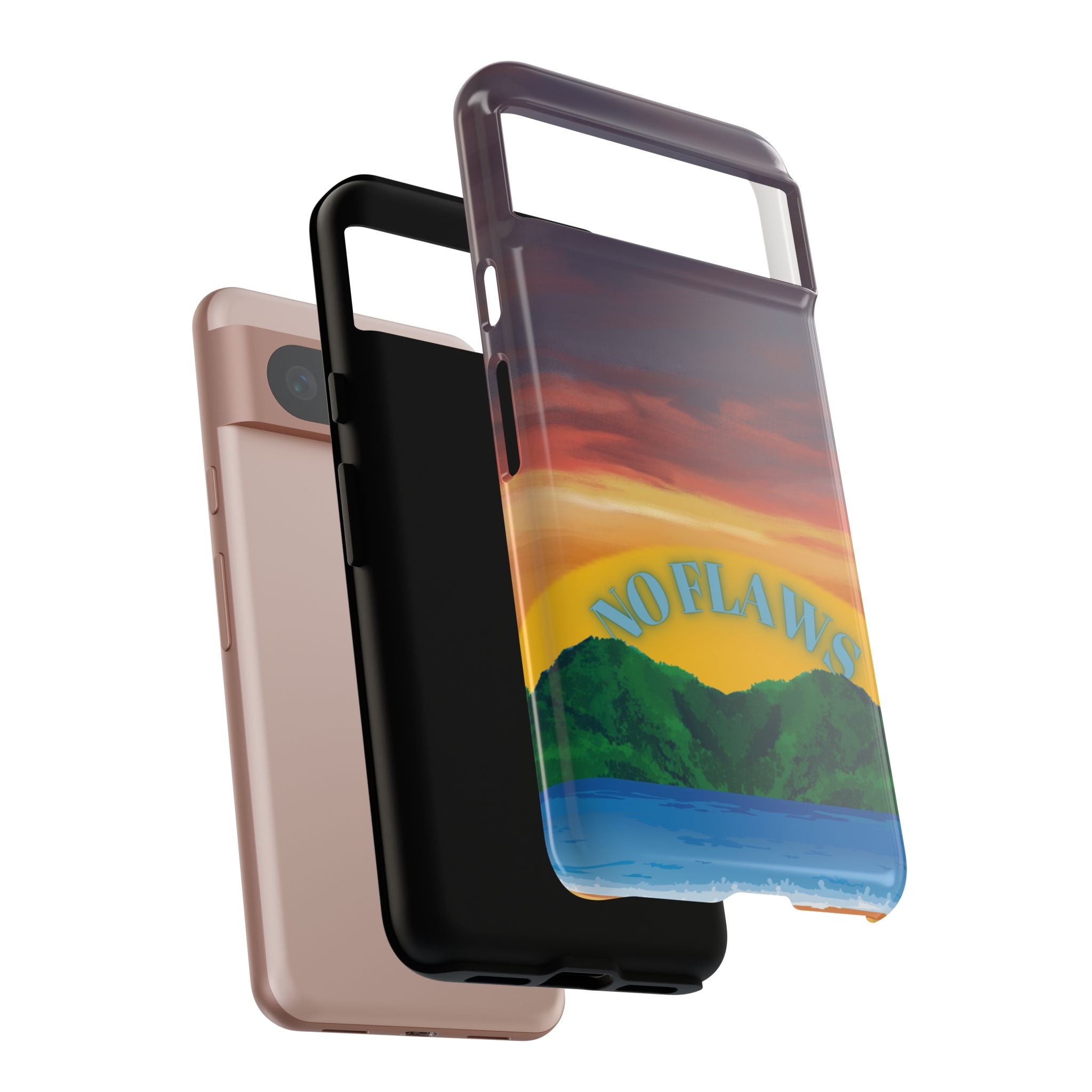 Sunset 'No Flaws' Tough Phone Case — Tropical Beach Protective Cover