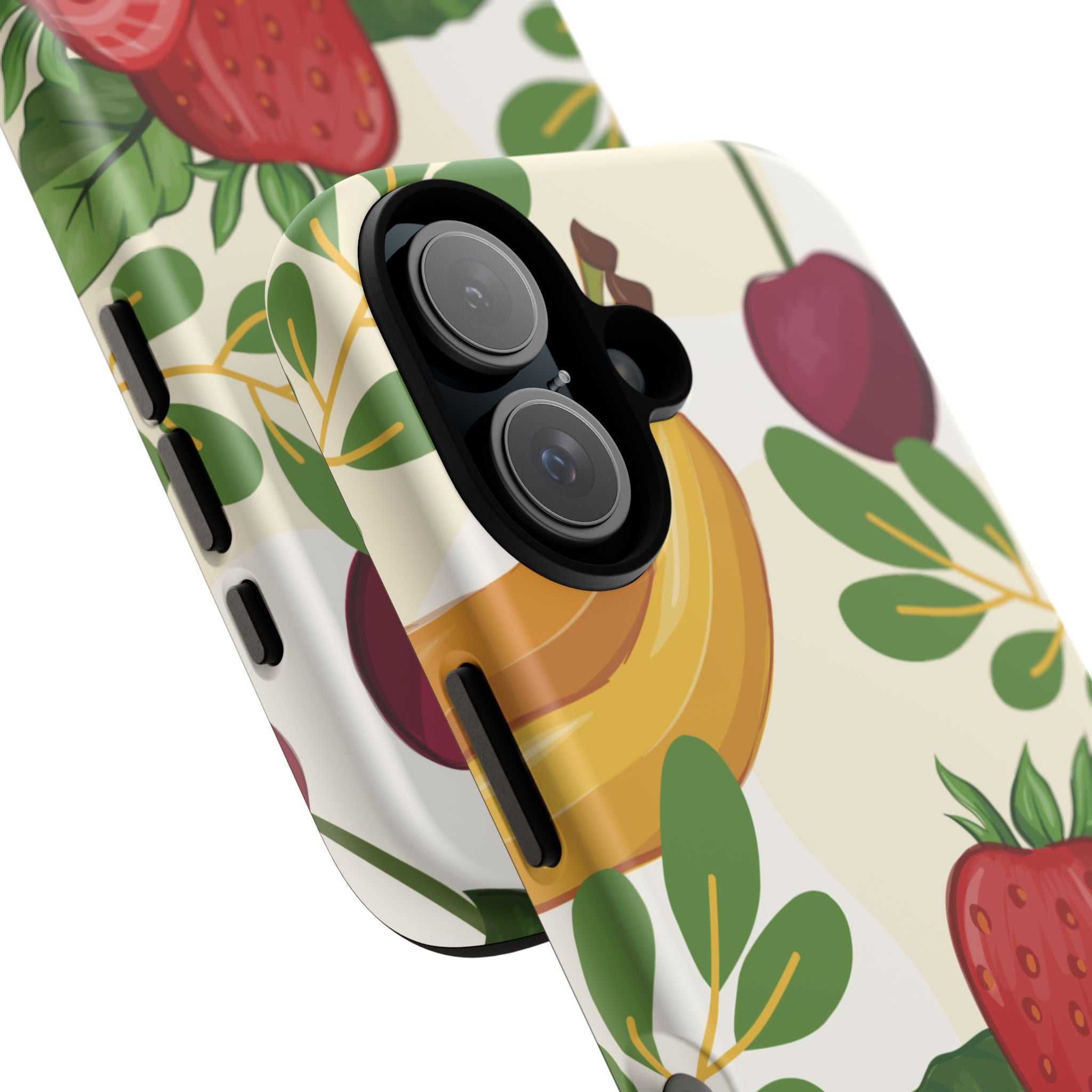 Fruit Pattern Tough Case — Floral Strawberry & Banana Phone Cover