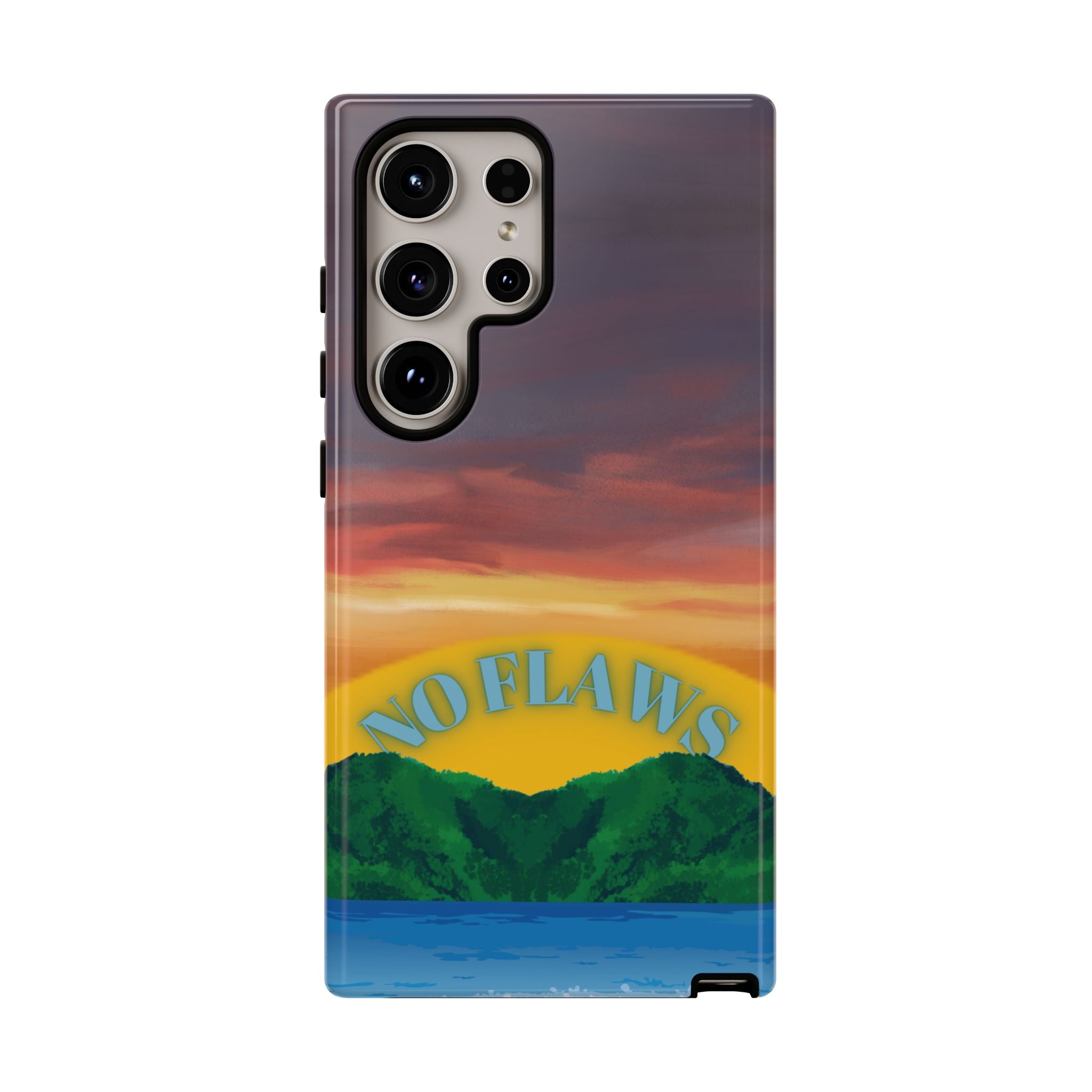 Sunset 'No Flaws' Tough Phone Case — Tropical Beach Protective Cover