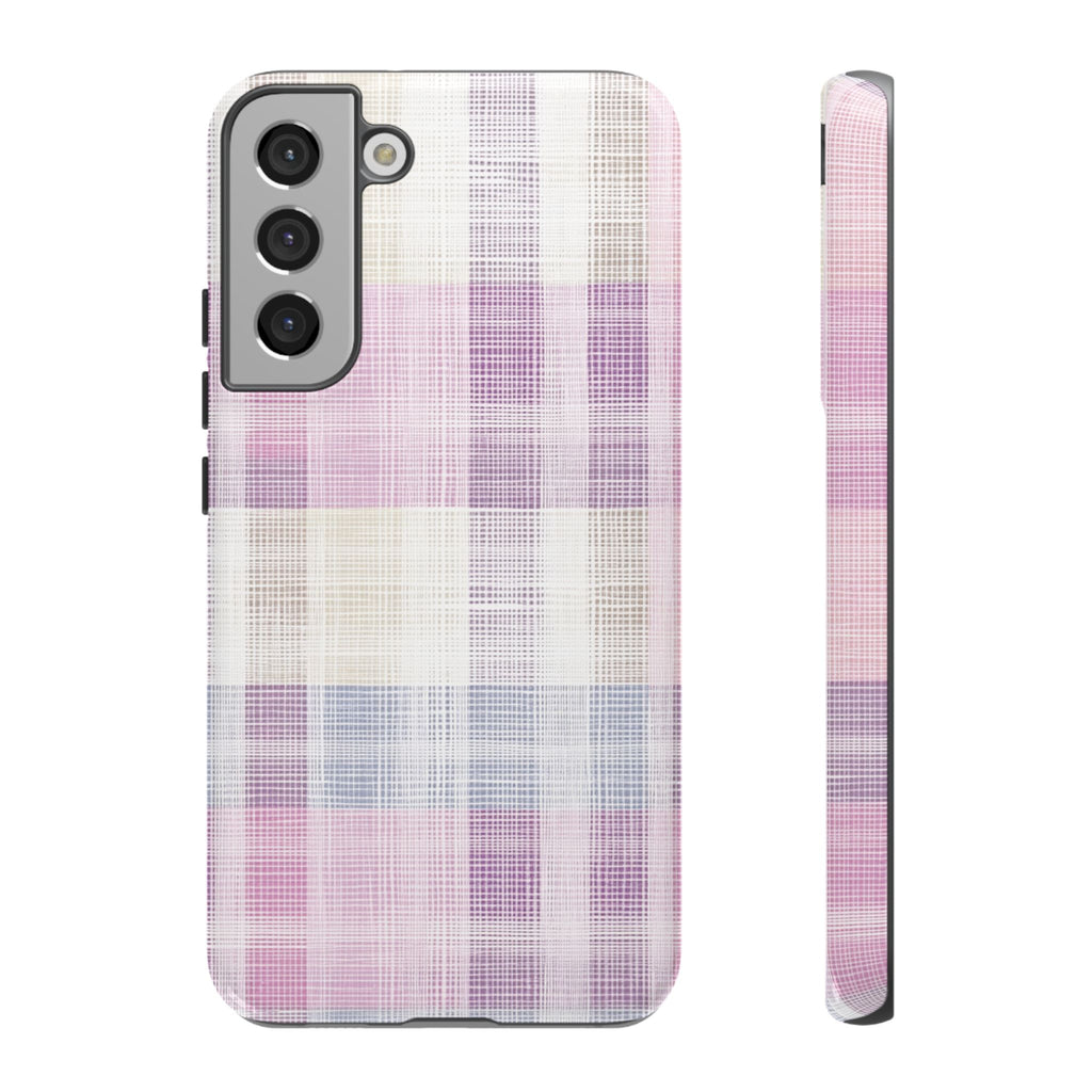 Pink Plaid Phone Case, Trendy Accessories, Birthday, Everyday Use, Tough Cases