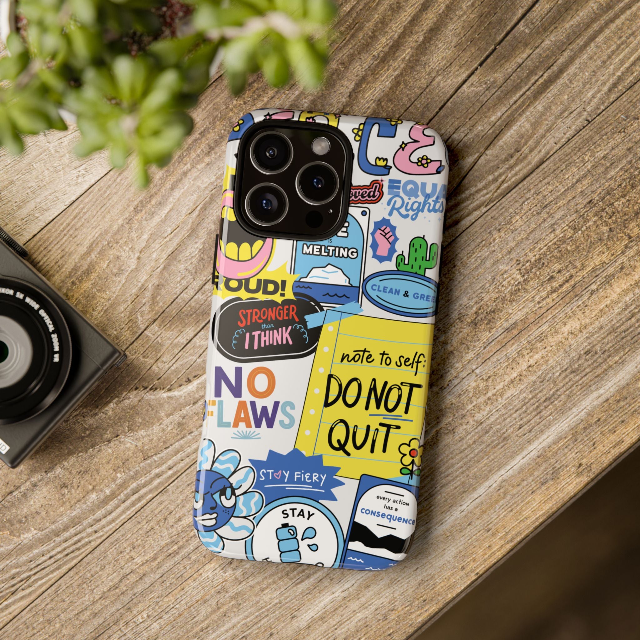 Sticker Collage Phone Case — Motivational "Do Not Quit" Protective Cover