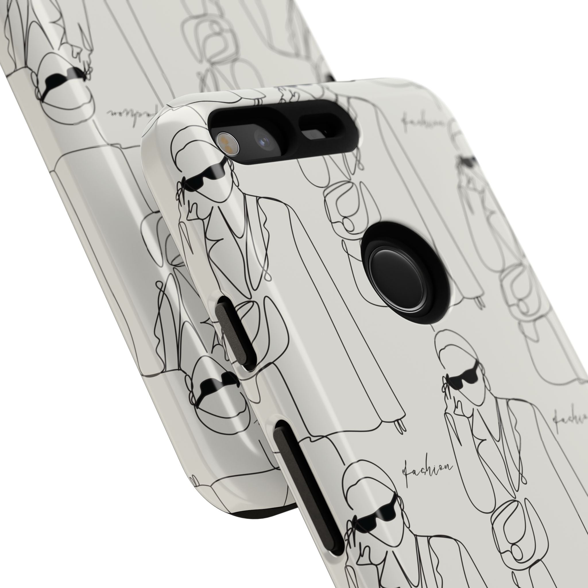 Fashion Sketch Phone Case — Minimalist Chic Designer Pattern