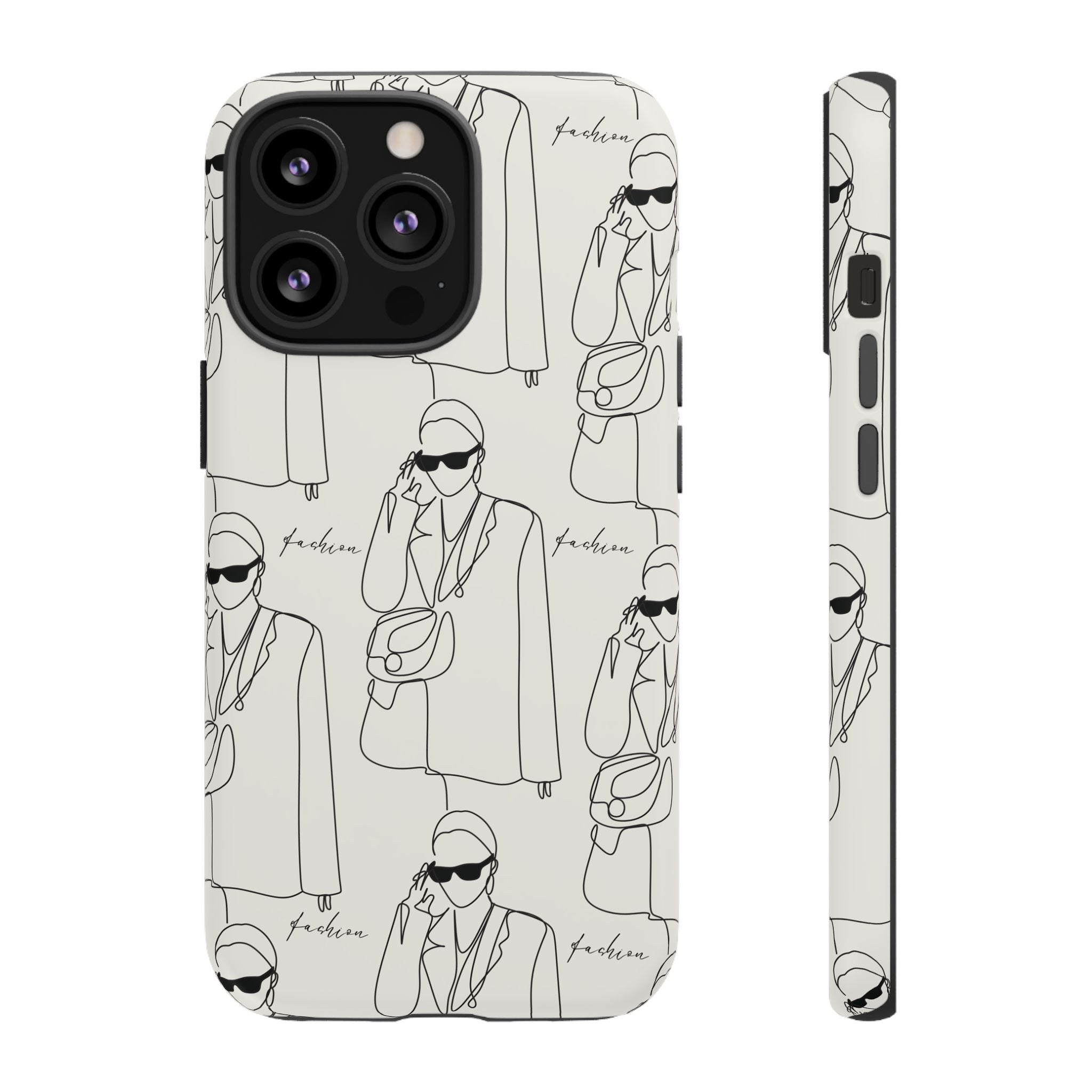 Fashion Sketch Phone Case — Minimalist Chic Designer Pattern