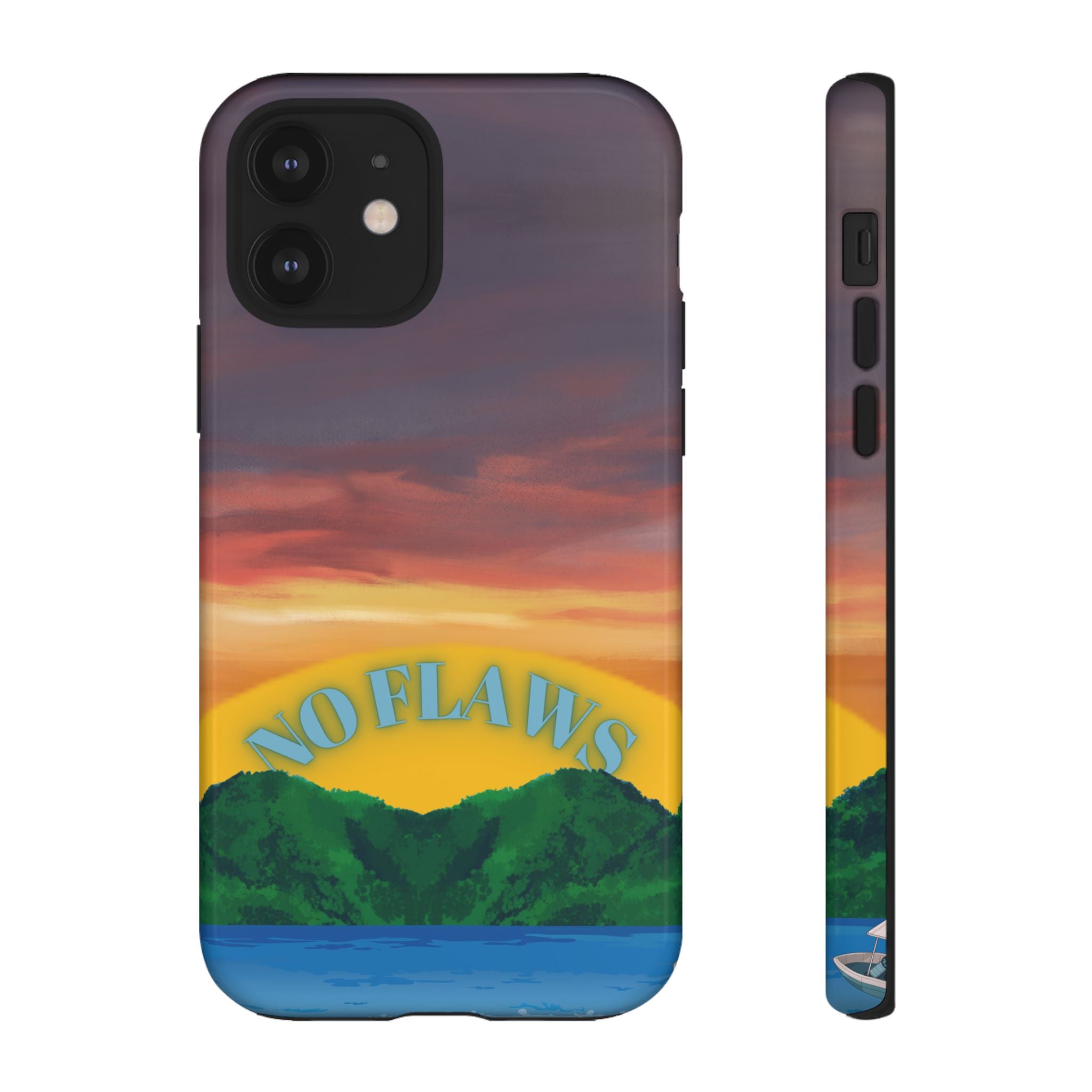Sunset 'No Flaws' Tough Phone Case — Tropical Beach Protective Cover