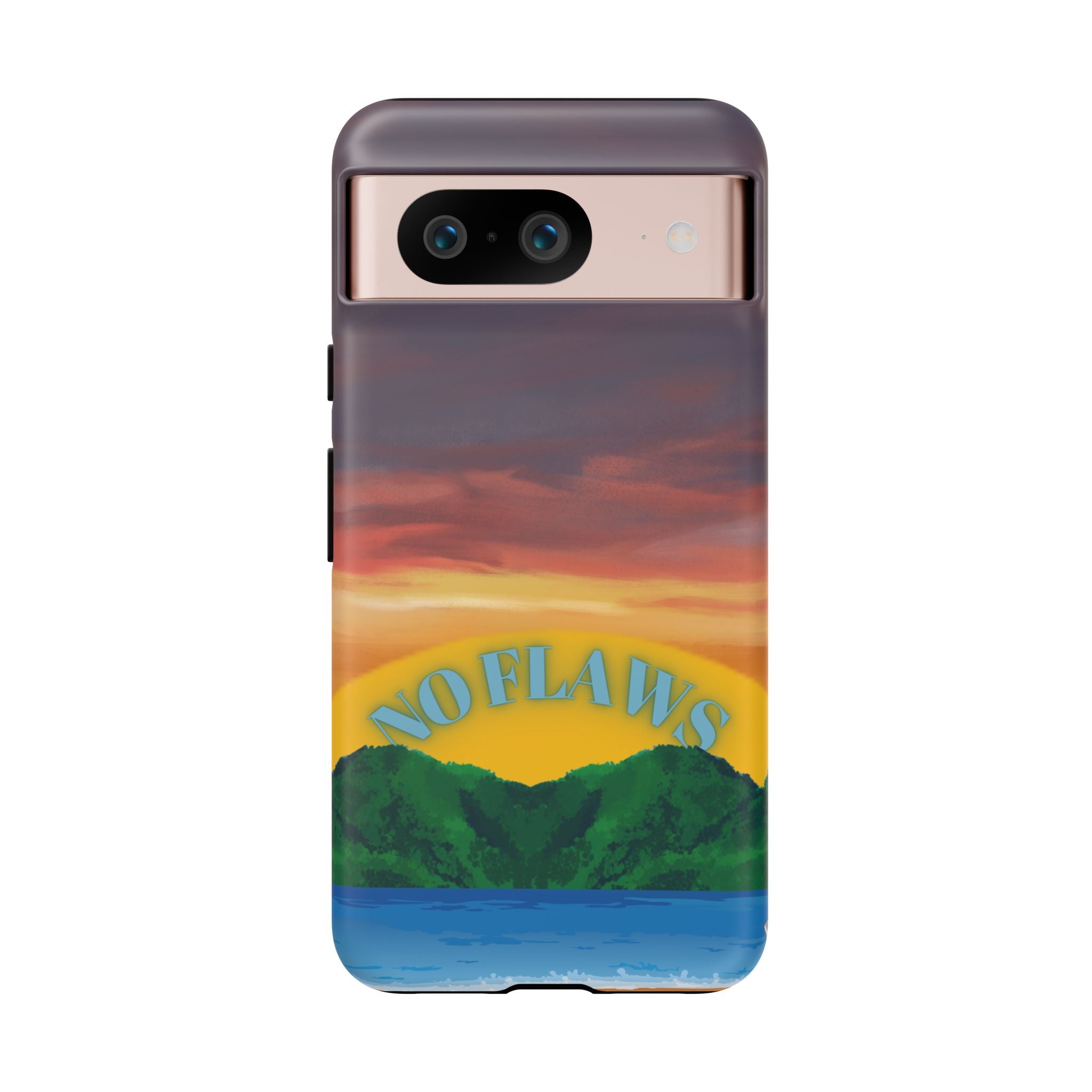 Sunset 'No Flaws' Tough Phone Case — Tropical Beach Protective Cover