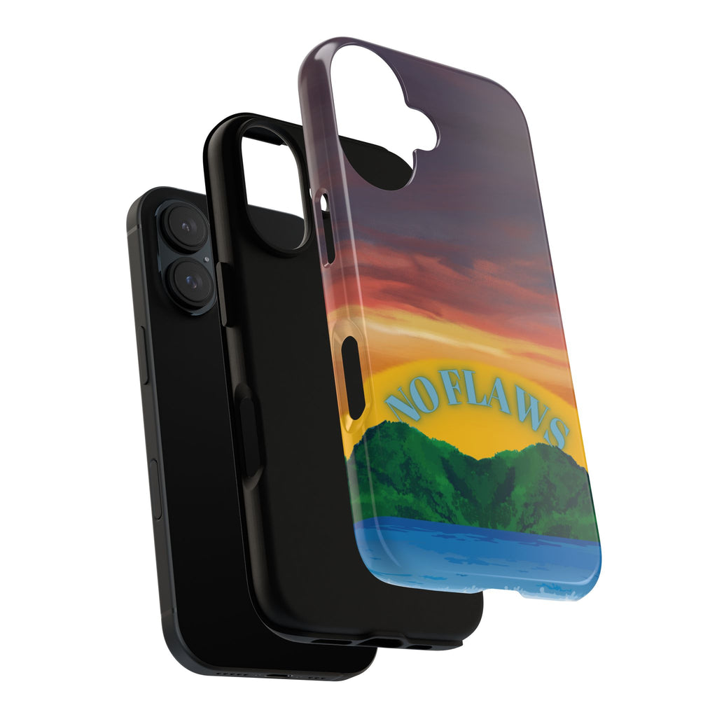 Sunset 'No Flaws' Tough Phone Case — Tropical Beach Protective Cover