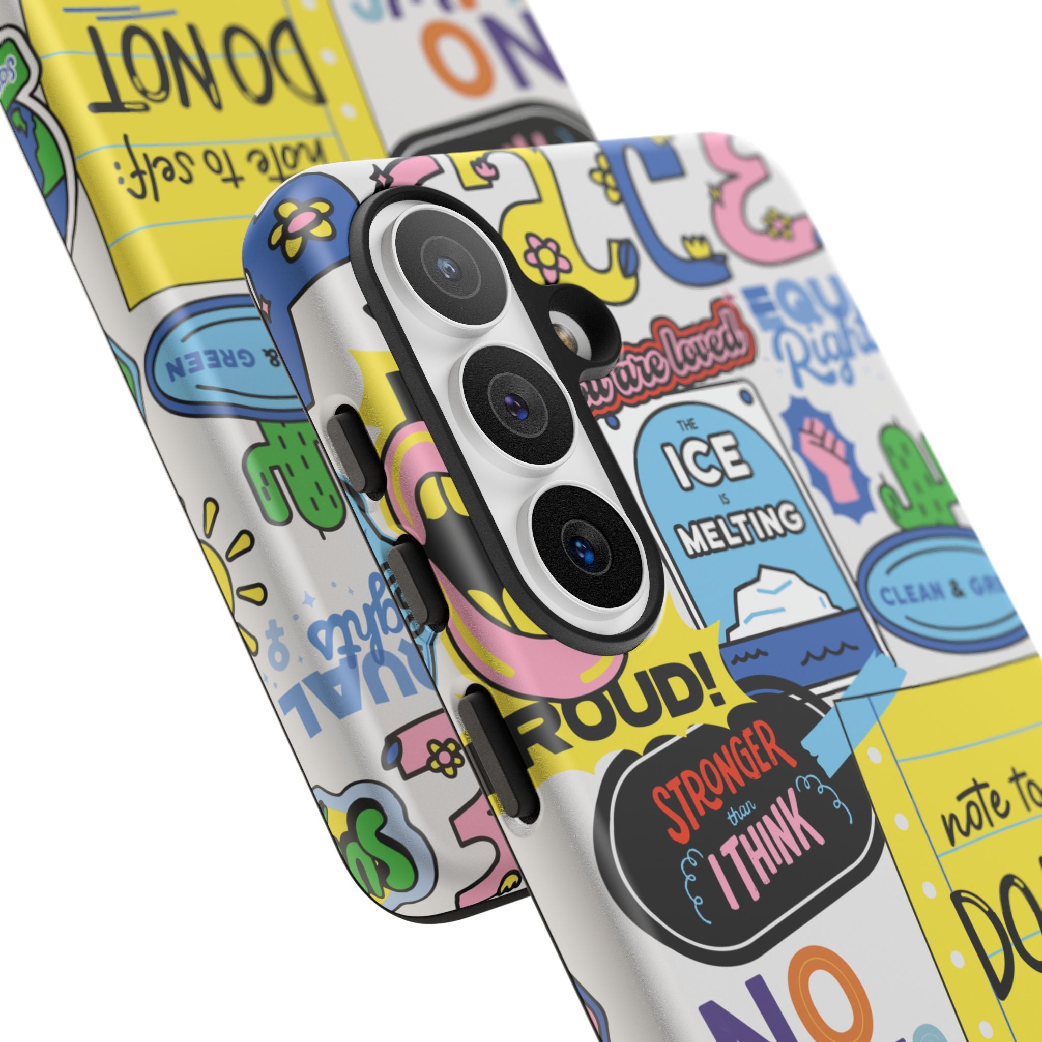 Sticker Collage Phone Case — Motivational "Do Not Quit" Protective Cover