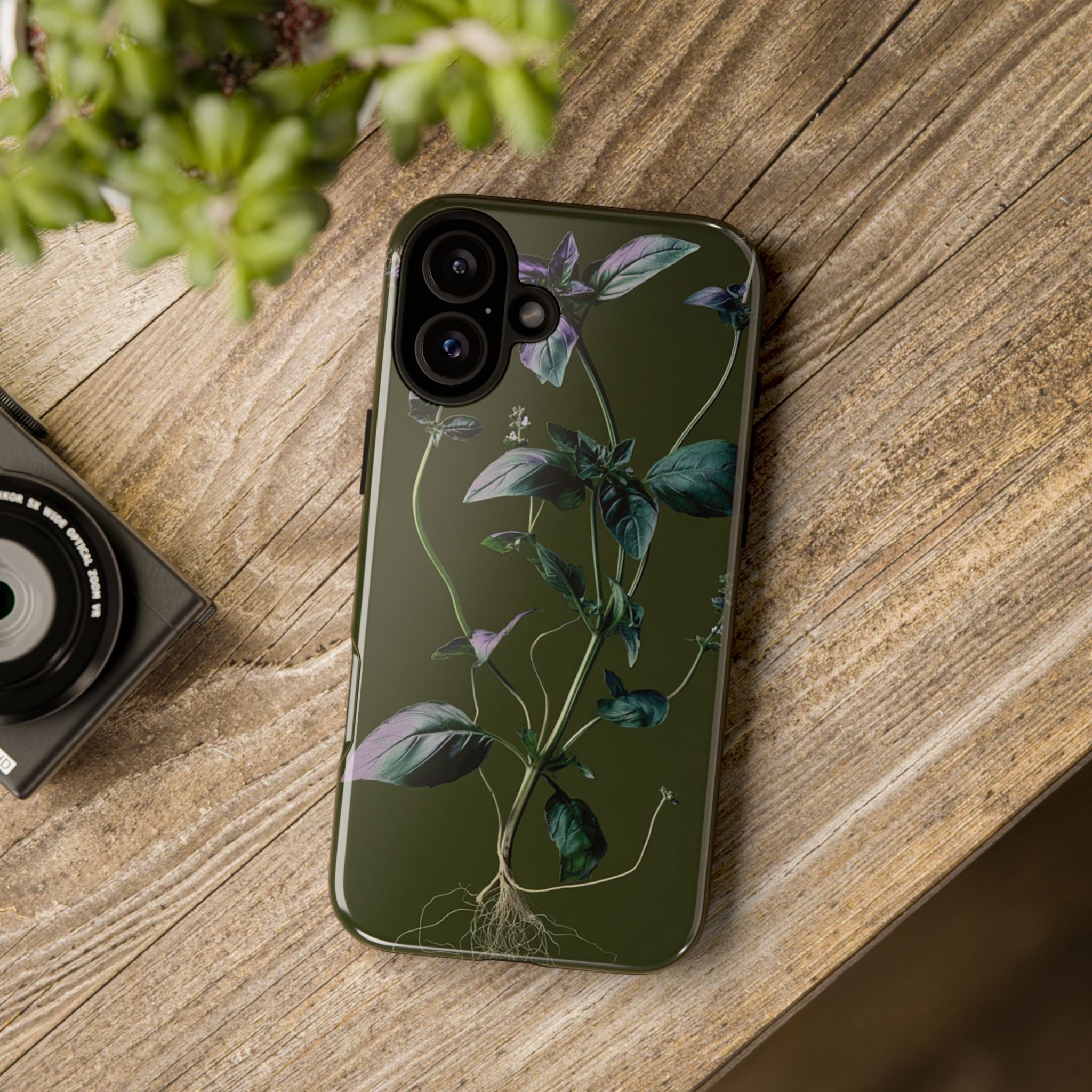 Green Botanical Phone Case, Floral Phone Cover, Nature Lover Gift