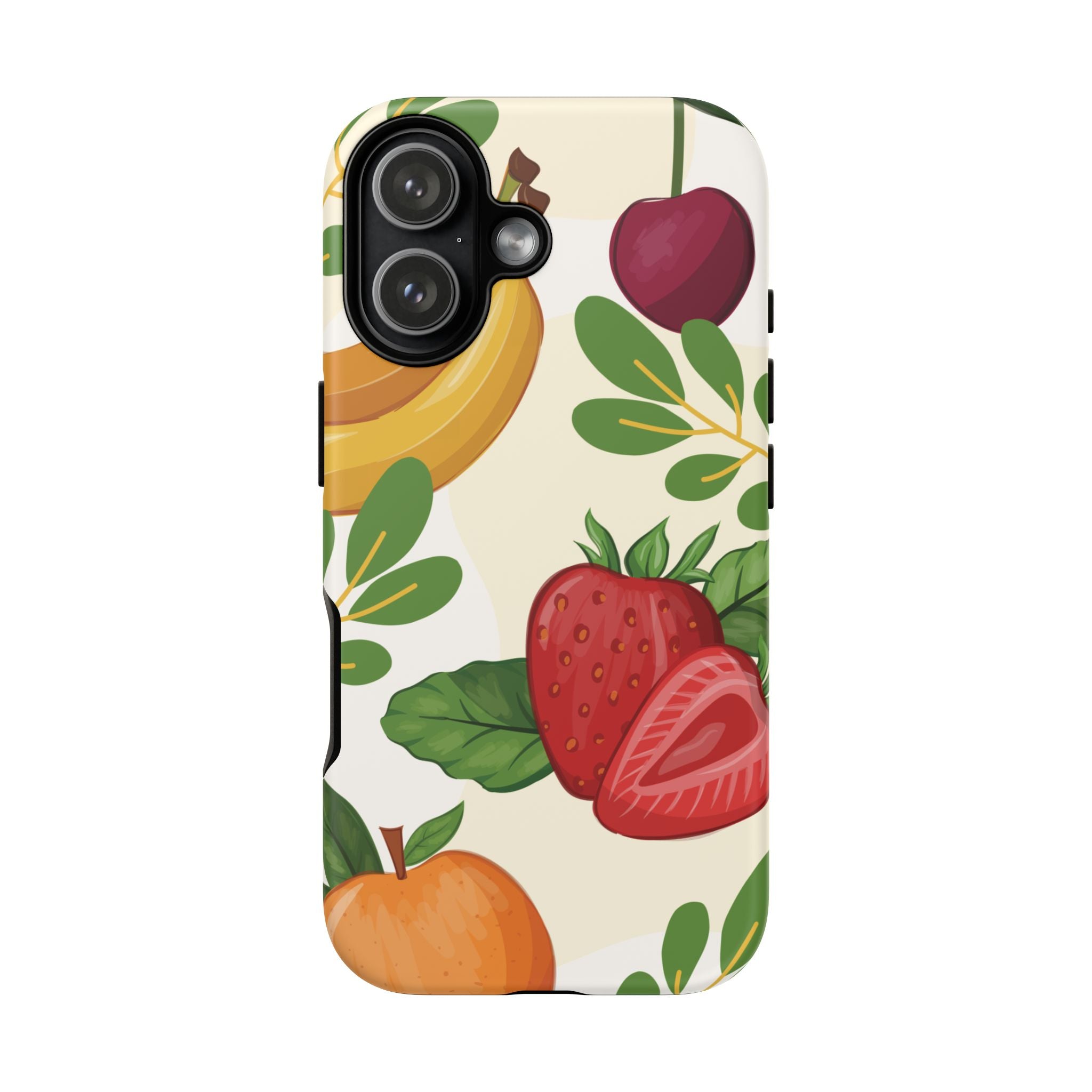 Fruit Pattern Tough Case — Floral Strawberry & Banana Phone Cover
