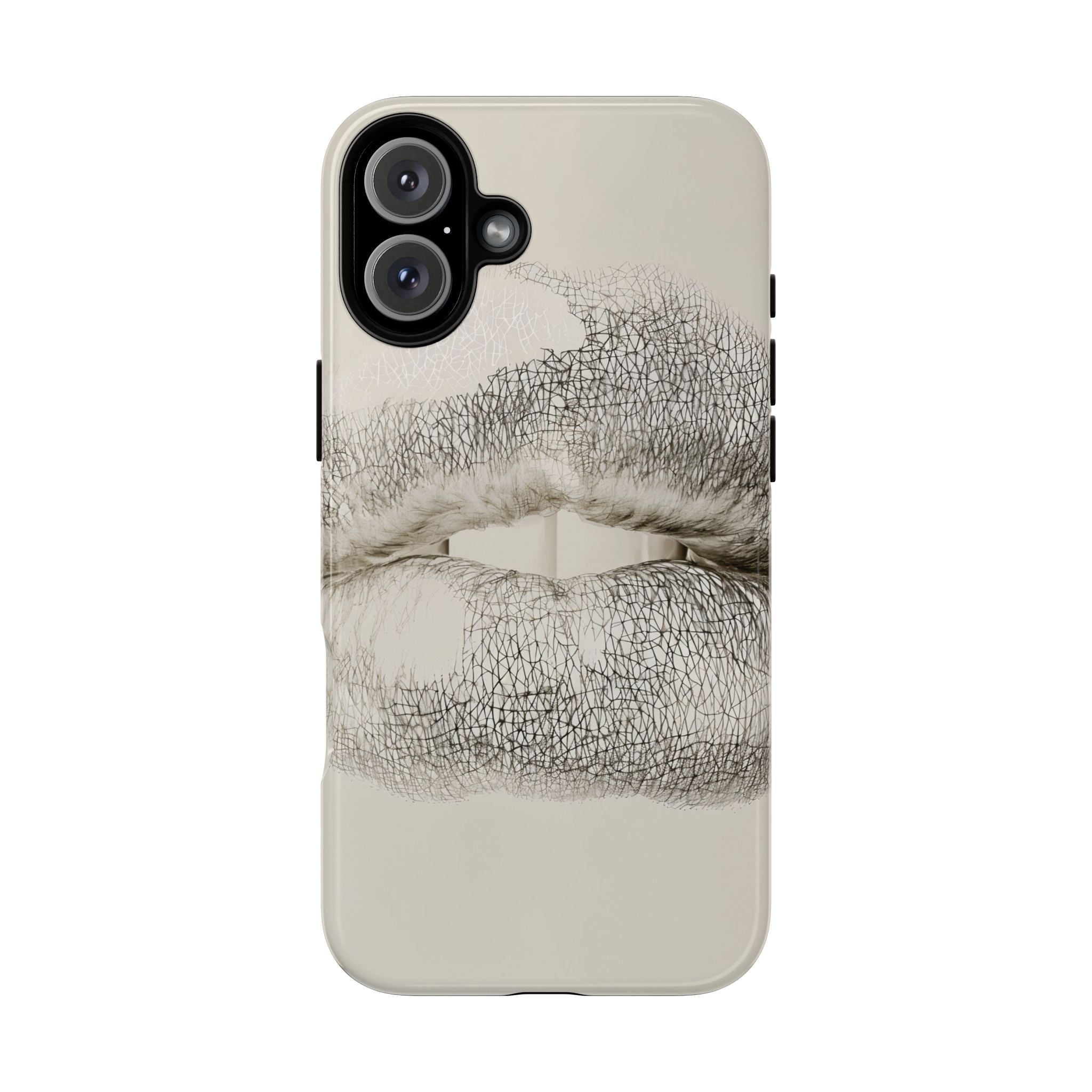 Kiss Print Tough Phone Case – Minimalist Lip Art Protective Cover
