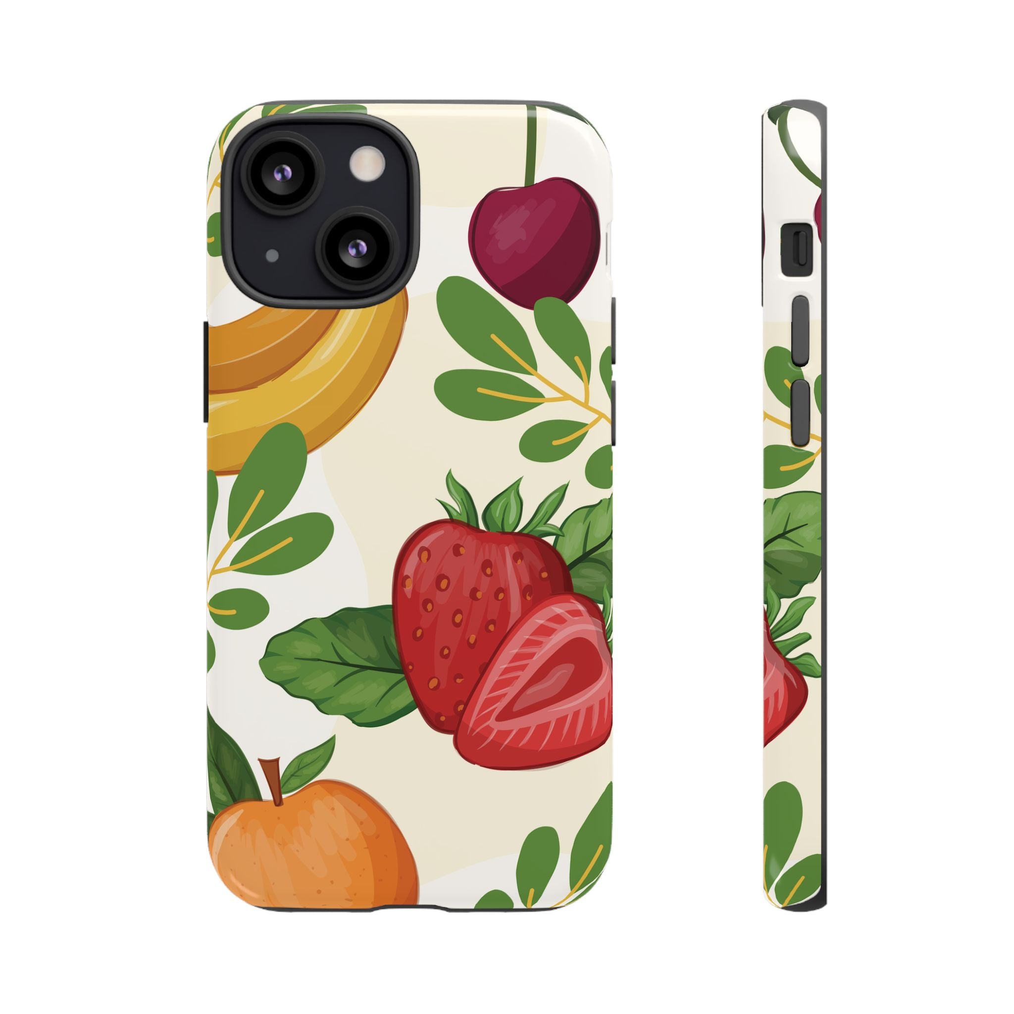 Fruit Pattern Tough Case — Floral Strawberry & Banana Phone Cover