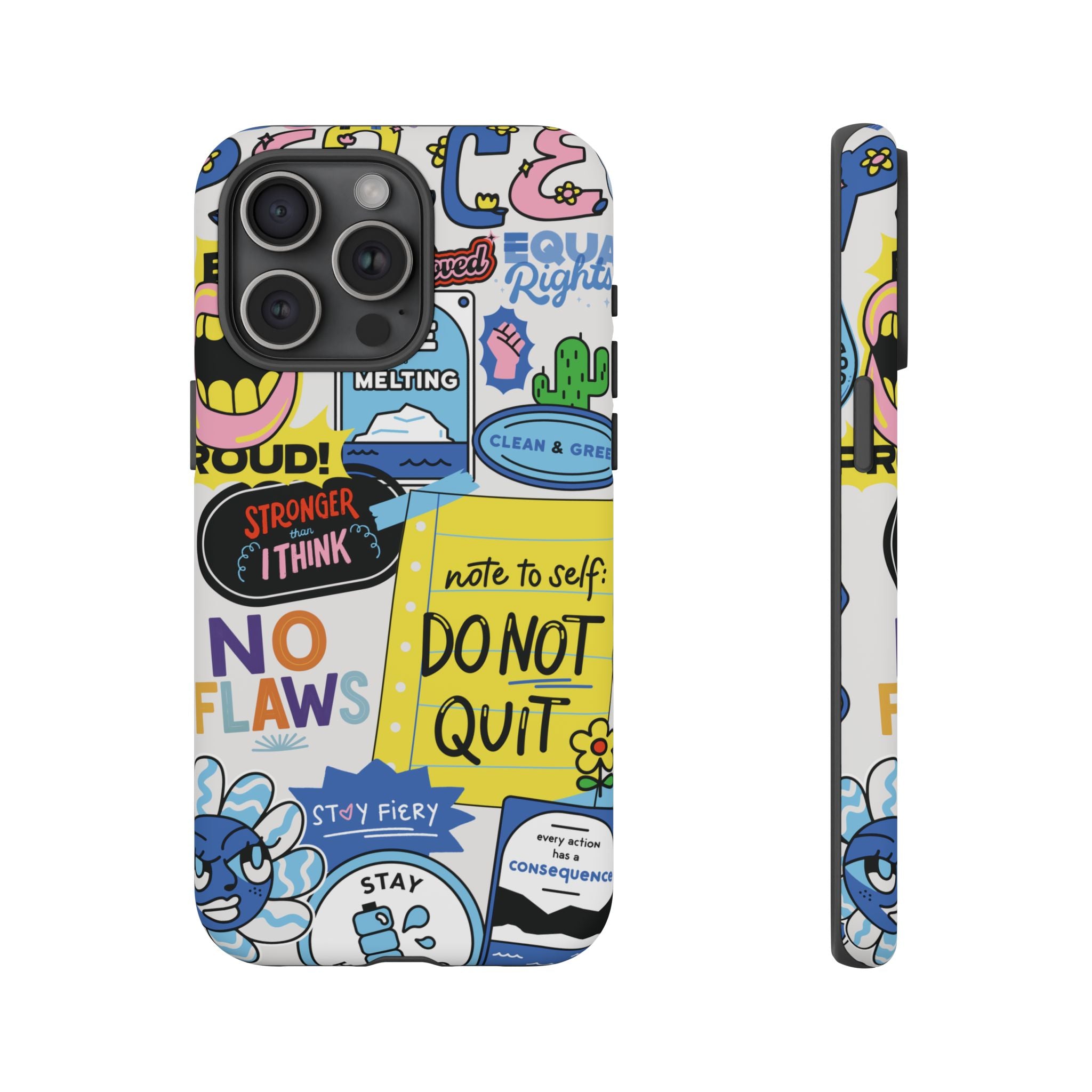 Sticker Collage Phone Case — Motivational "Do Not Quit" Protective Cover