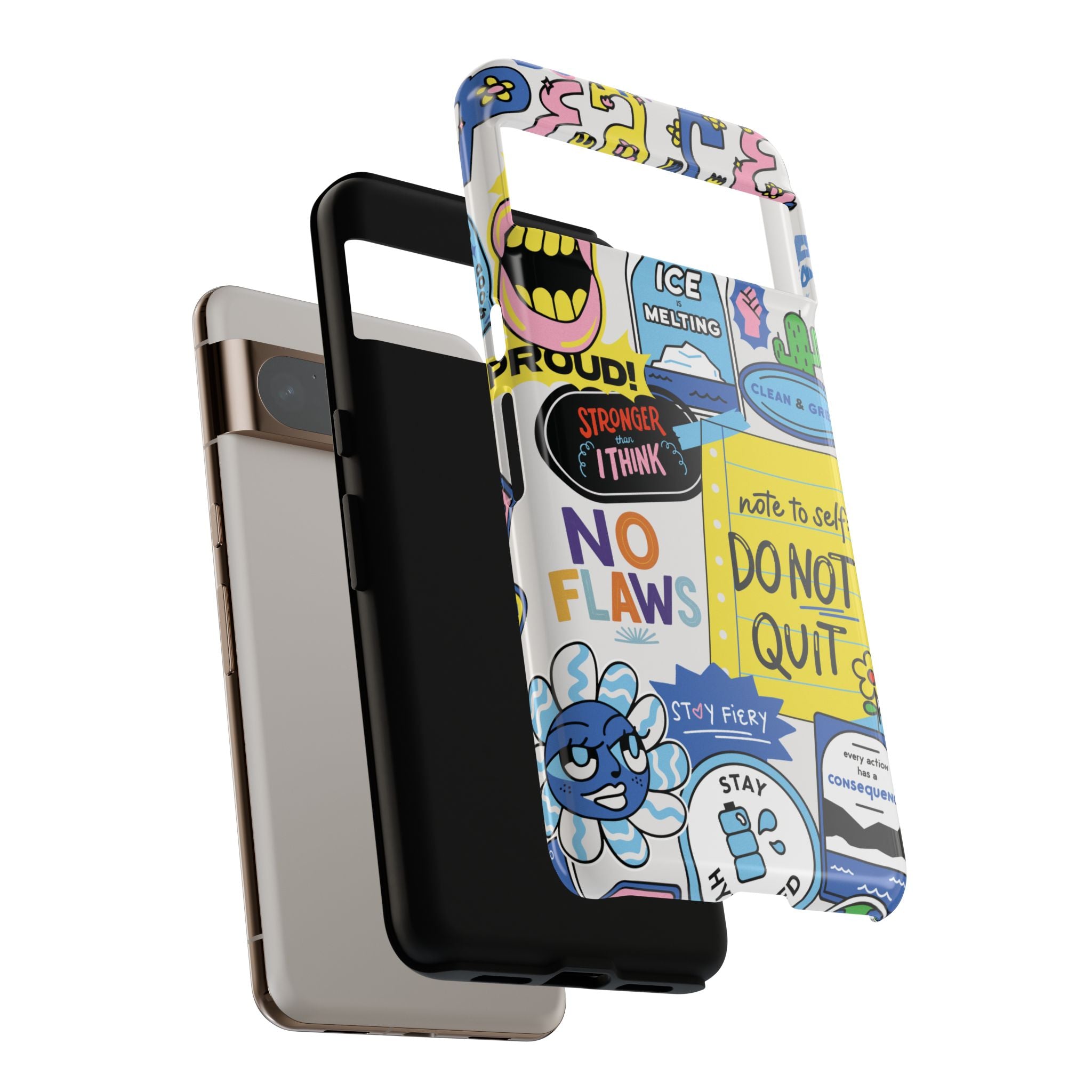 Sticker Collage Phone Case — Motivational "Do Not Quit" Protective Cover