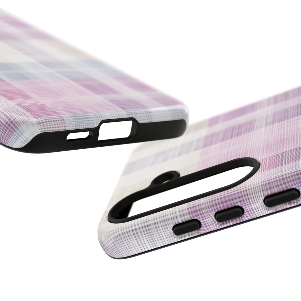 Pink Plaid Phone Case, Trendy Accessories, Birthday, Everyday Use, Tough Cases