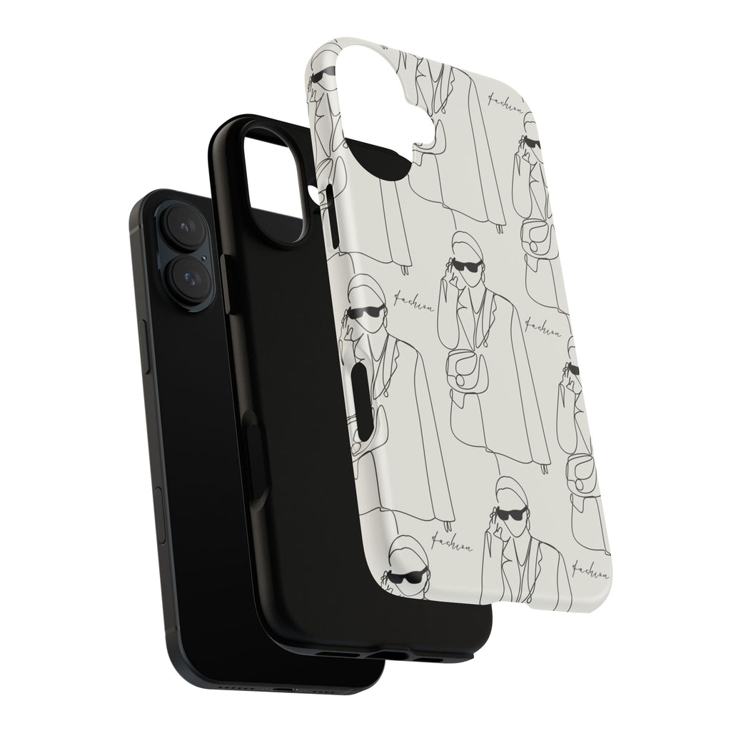 Fashion Sketch Phone Case — Minimalist Chic Designer Pattern