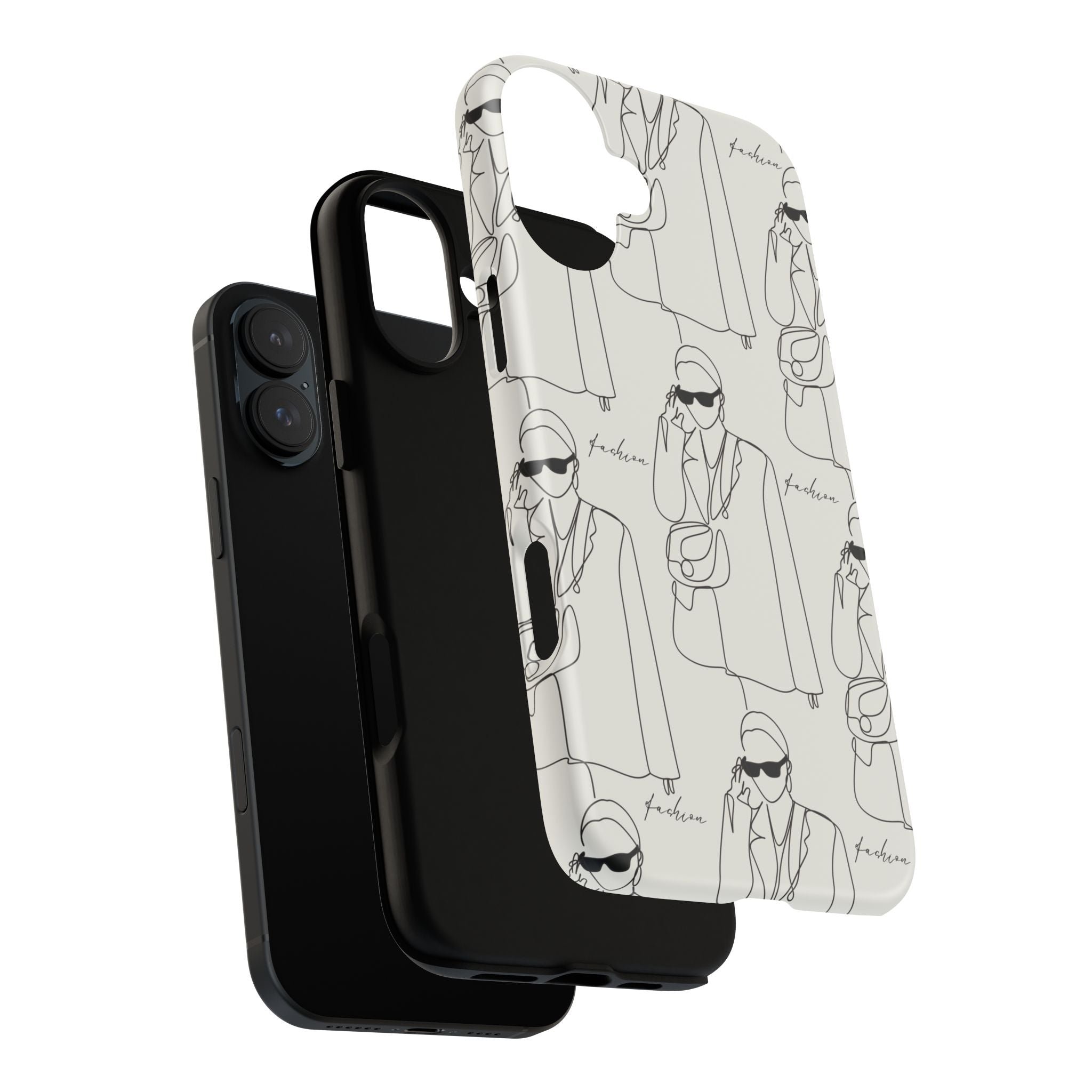 Fashion Sketch Phone Case — Minimalist Chic Designer Pattern