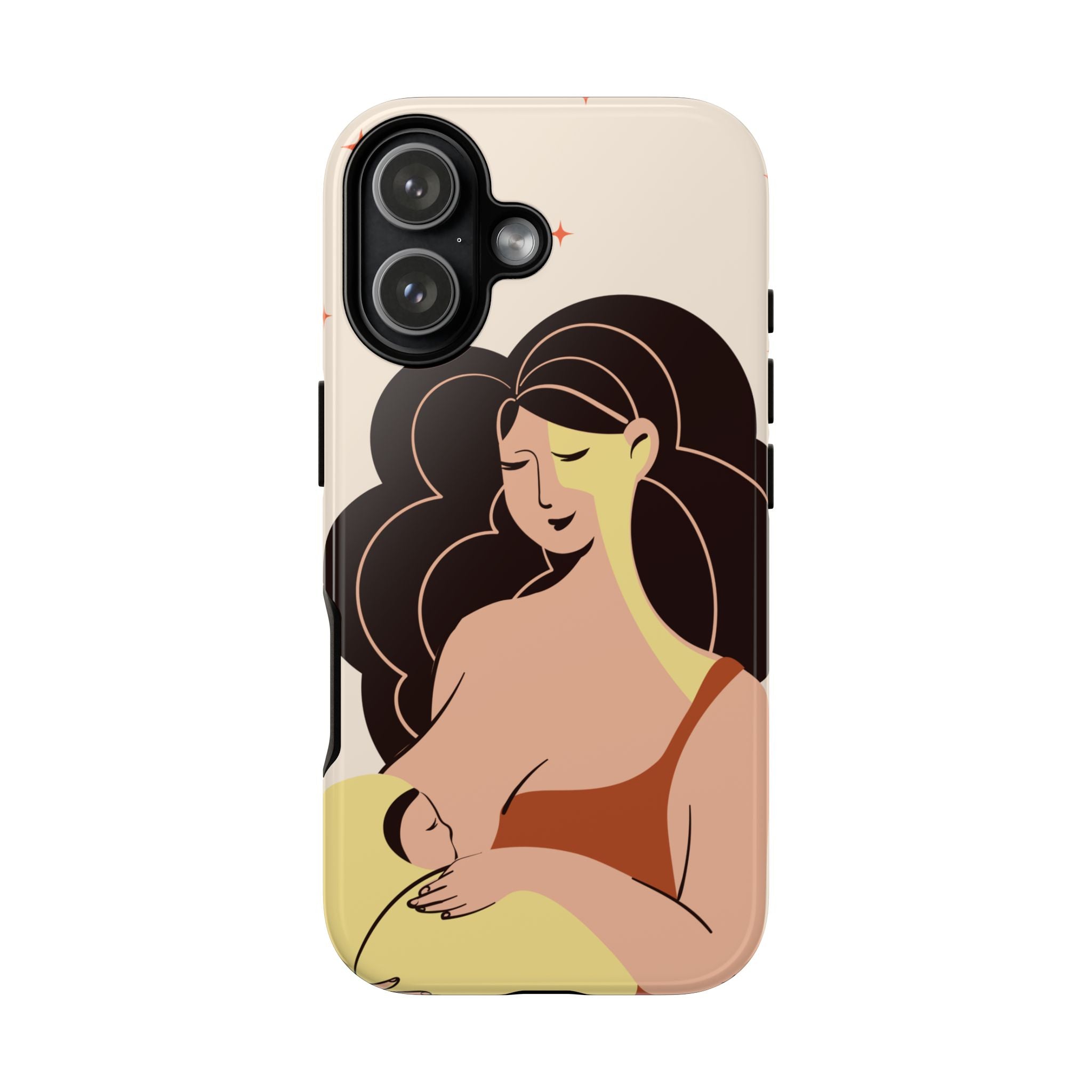Mother Nursing Baby Illustration, Soft Pastel Mom & Child Protective Cover