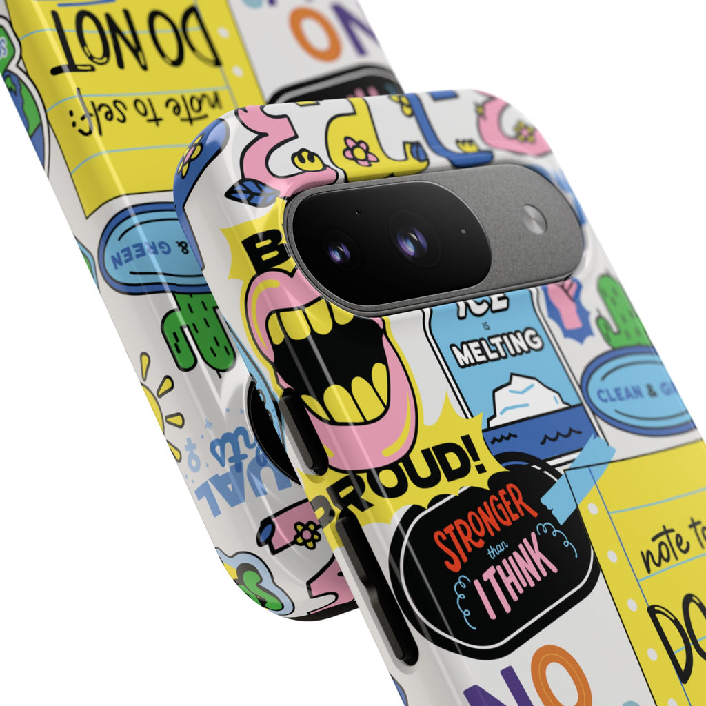 Sticker Collage Phone Case — Motivational "Do Not Quit" Protective Cover