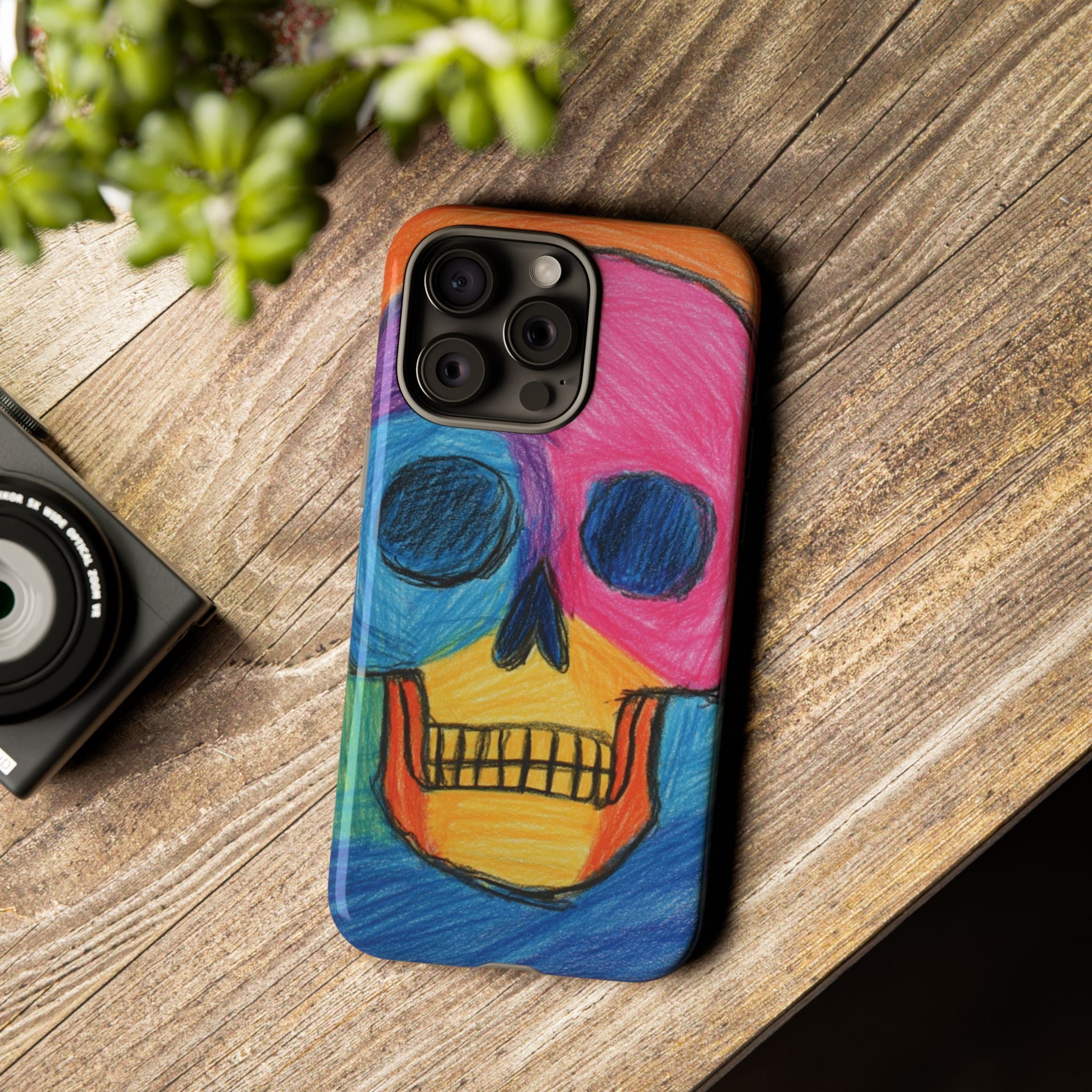 Vibrant Skull Phone Case | Tough Cases, Colorful Design, Unique Art Phone Cover