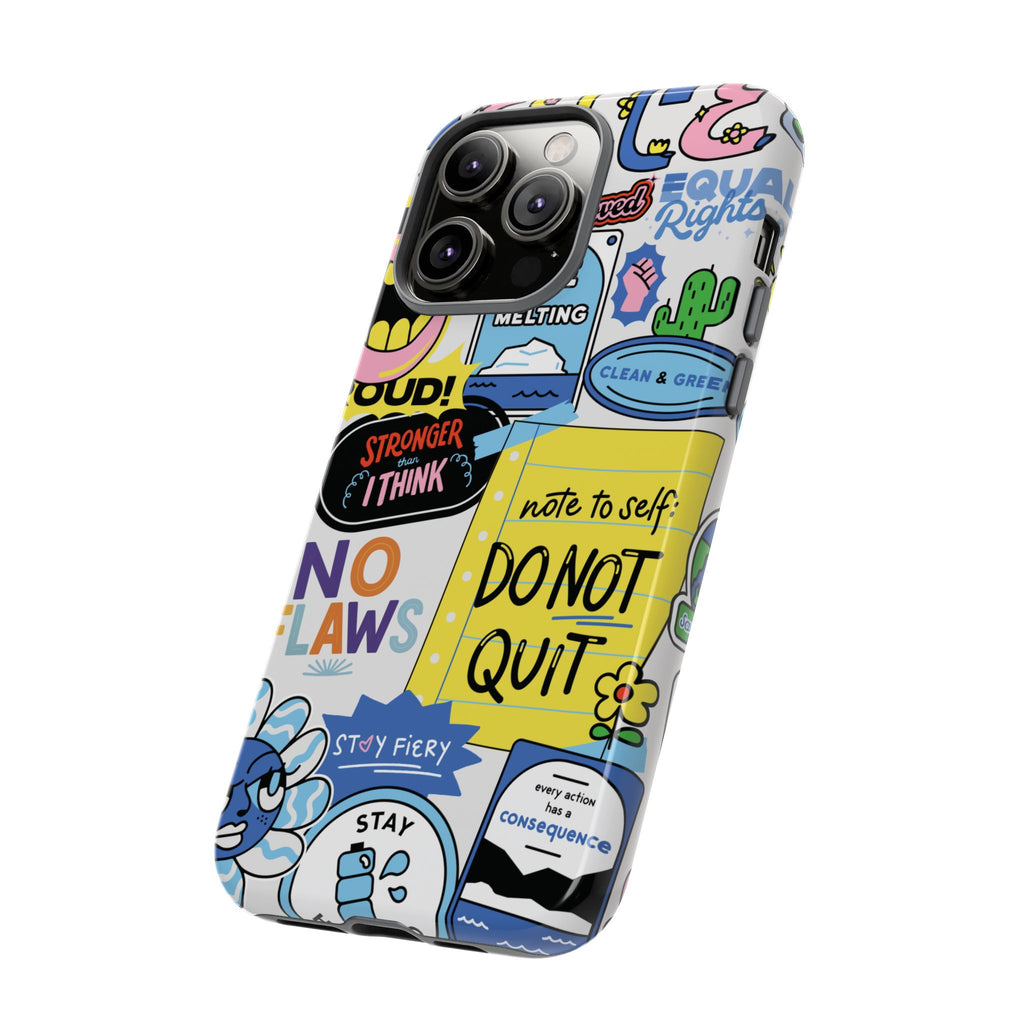Sticker Collage Phone Case — Motivational "Do Not Quit" Protective Cover