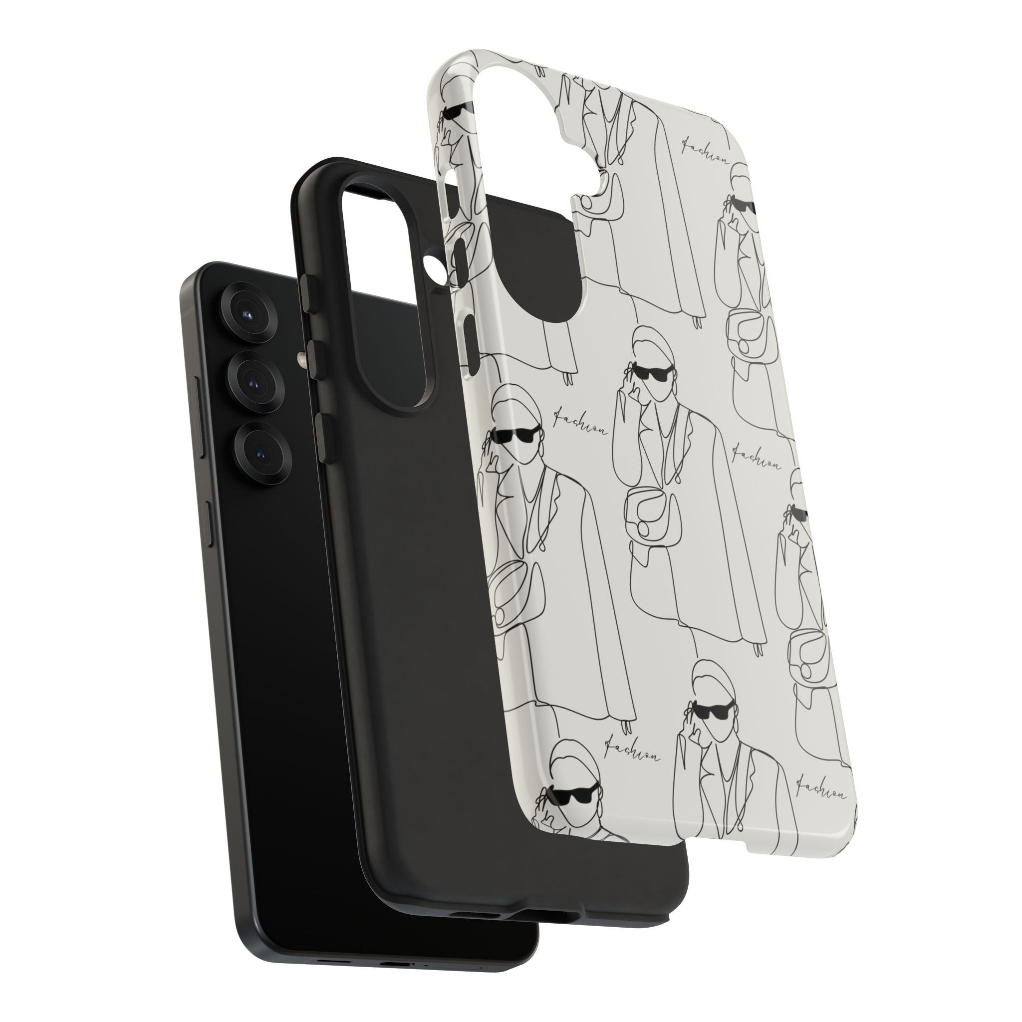 Fashion Sketch Phone Case — Minimalist Chic Designer Pattern