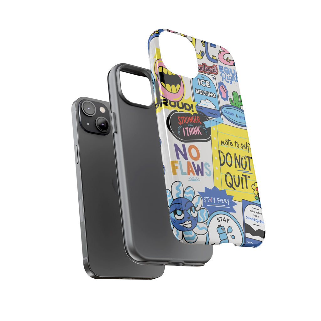 Sticker Collage Phone Case — Motivational "Do Not Quit" Protective Cover