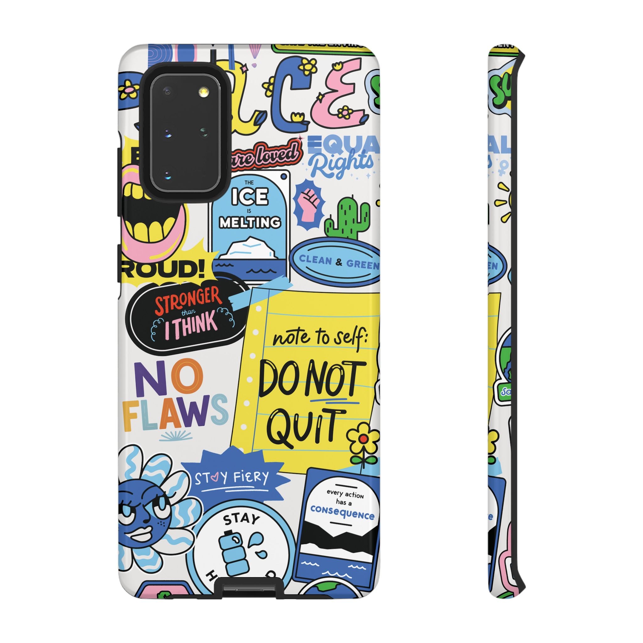 Sticker Collage Phone Case — Motivational "Do Not Quit" Protective Cover
