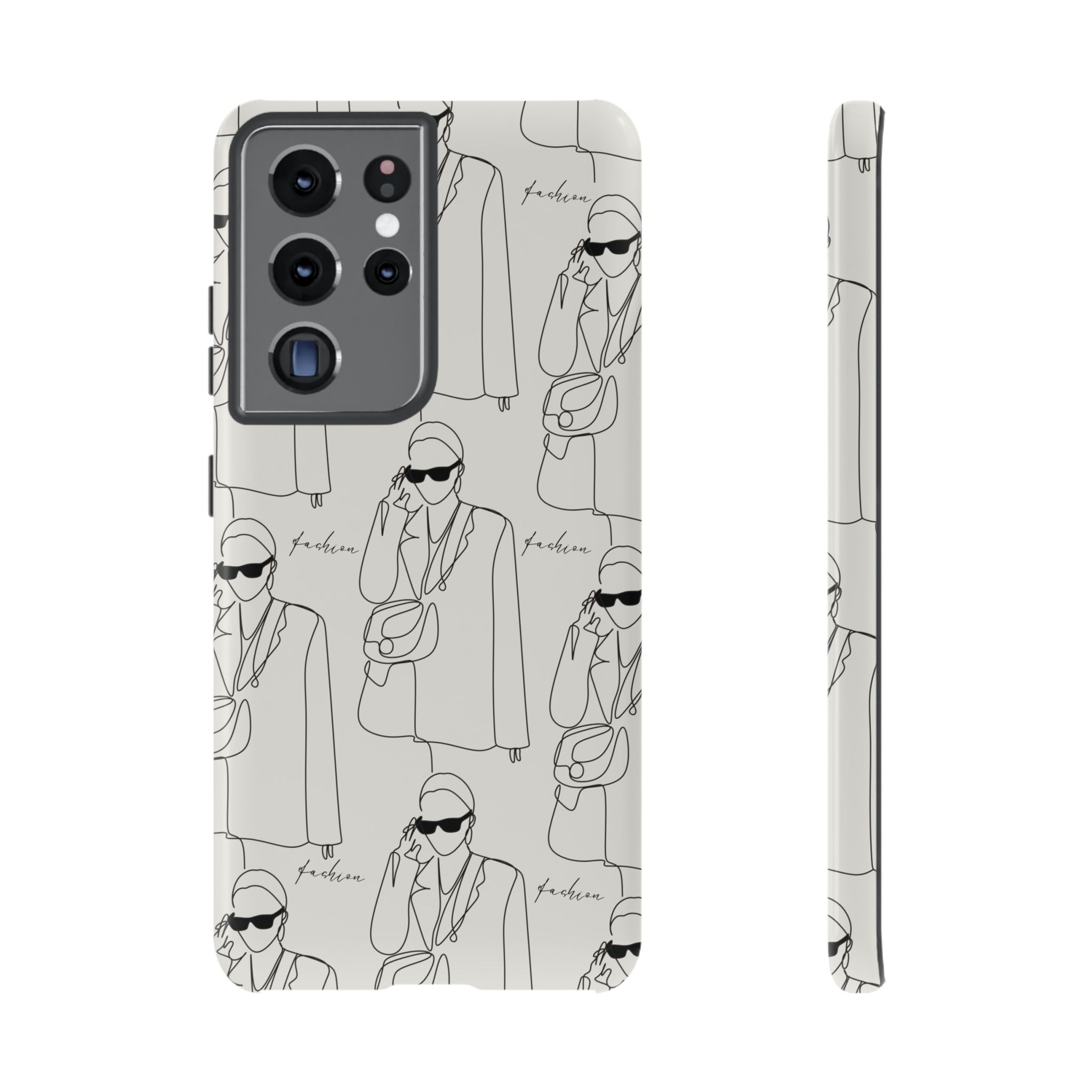 Fashion Sketch Phone Case — Minimalist Chic Designer Pattern
