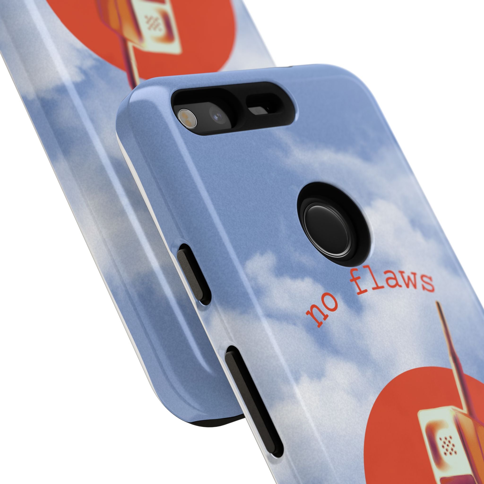 Retro “No Flaws” Phone Tough Case — Vintage 90s Aesthetic Protective Phone Case