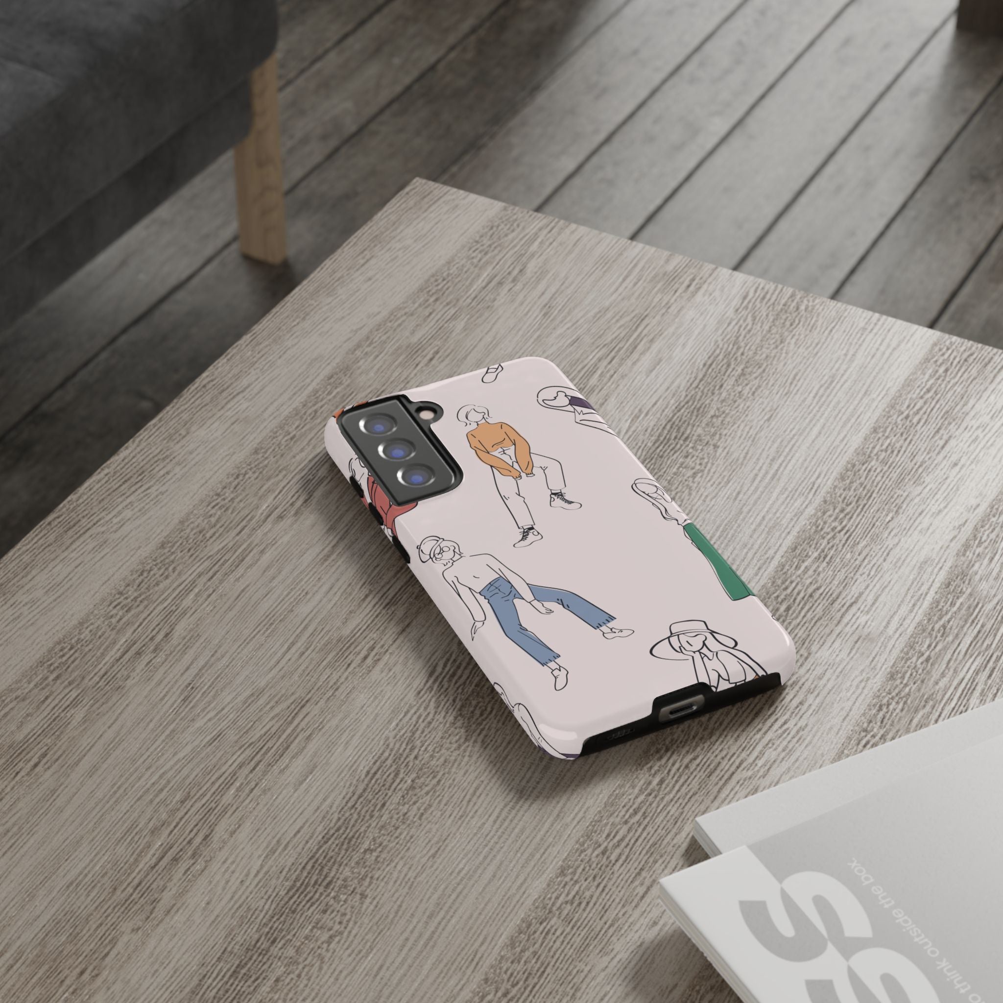 Dancing Women Pattern Phone Case — Chic Pastel Protective Phone Cover
