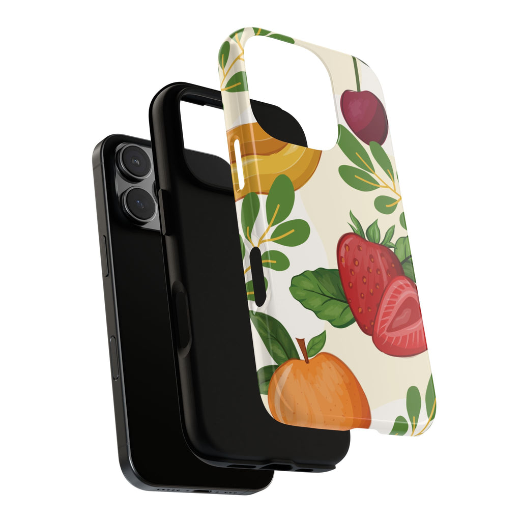 Fruit Pattern Tough Case — Floral Strawberry & Banana Phone Cover
