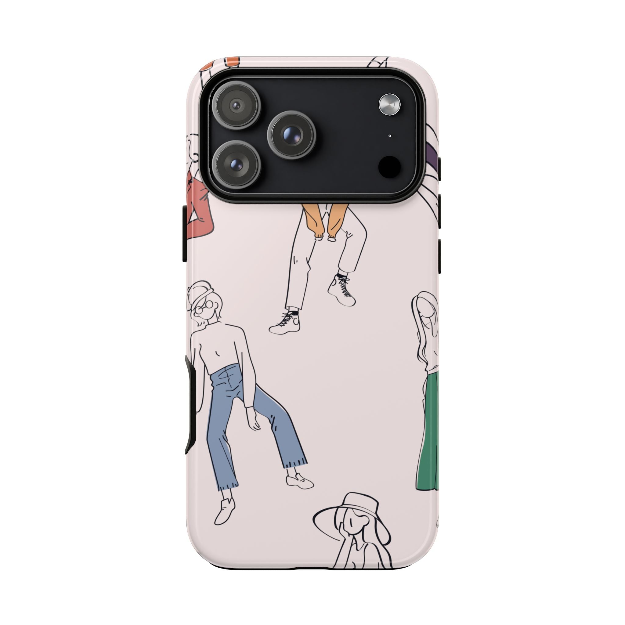 Dancing Women Pattern Phone Case — Chic Pastel Protective Phone Cover