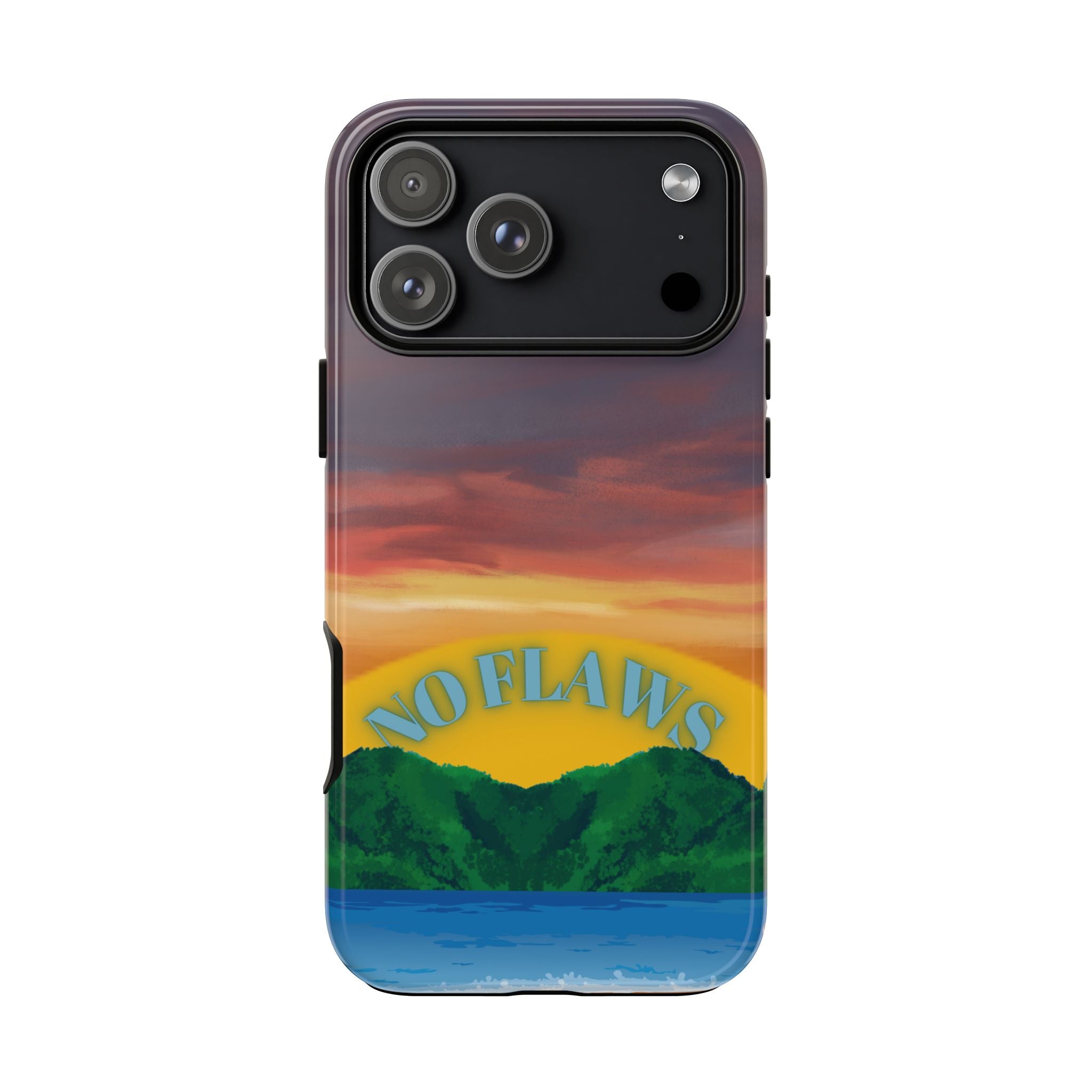 Sunset 'No Flaws' Tough Phone Case — Tropical Beach Protective Cover
