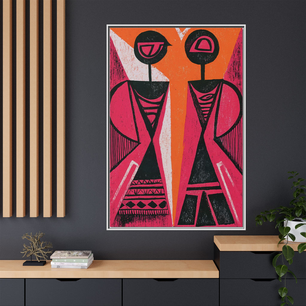Abstract Figures in Pink & Orange