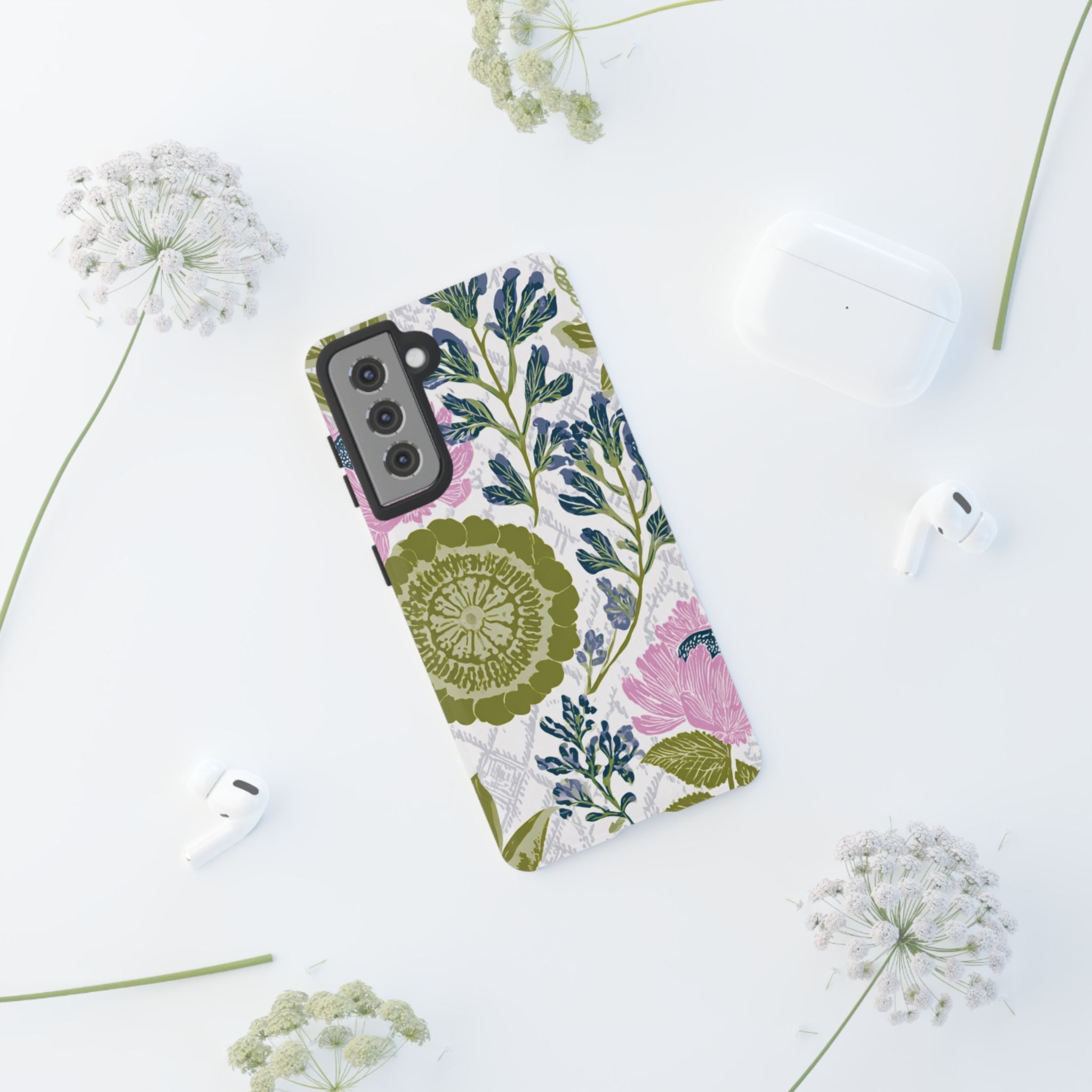 Floral Phone Case, Tough Cases with Elegant Design, Stylish Phone Accessories