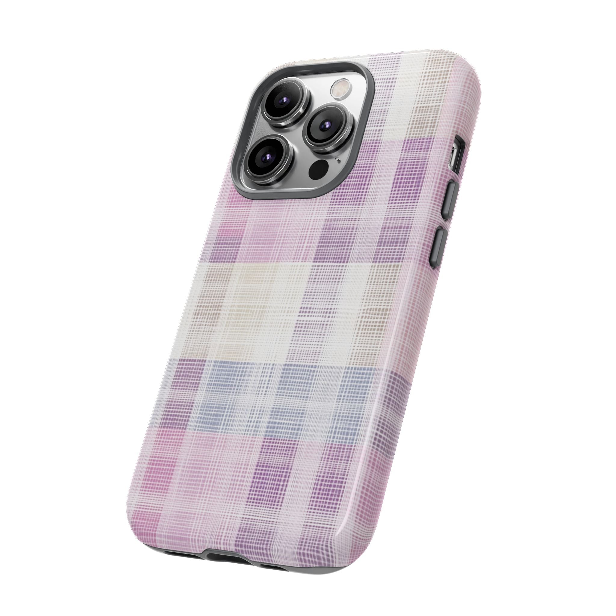 Pink Plaid Phone Case, Trendy Accessories, Birthday, Everyday Use, Tough Cases