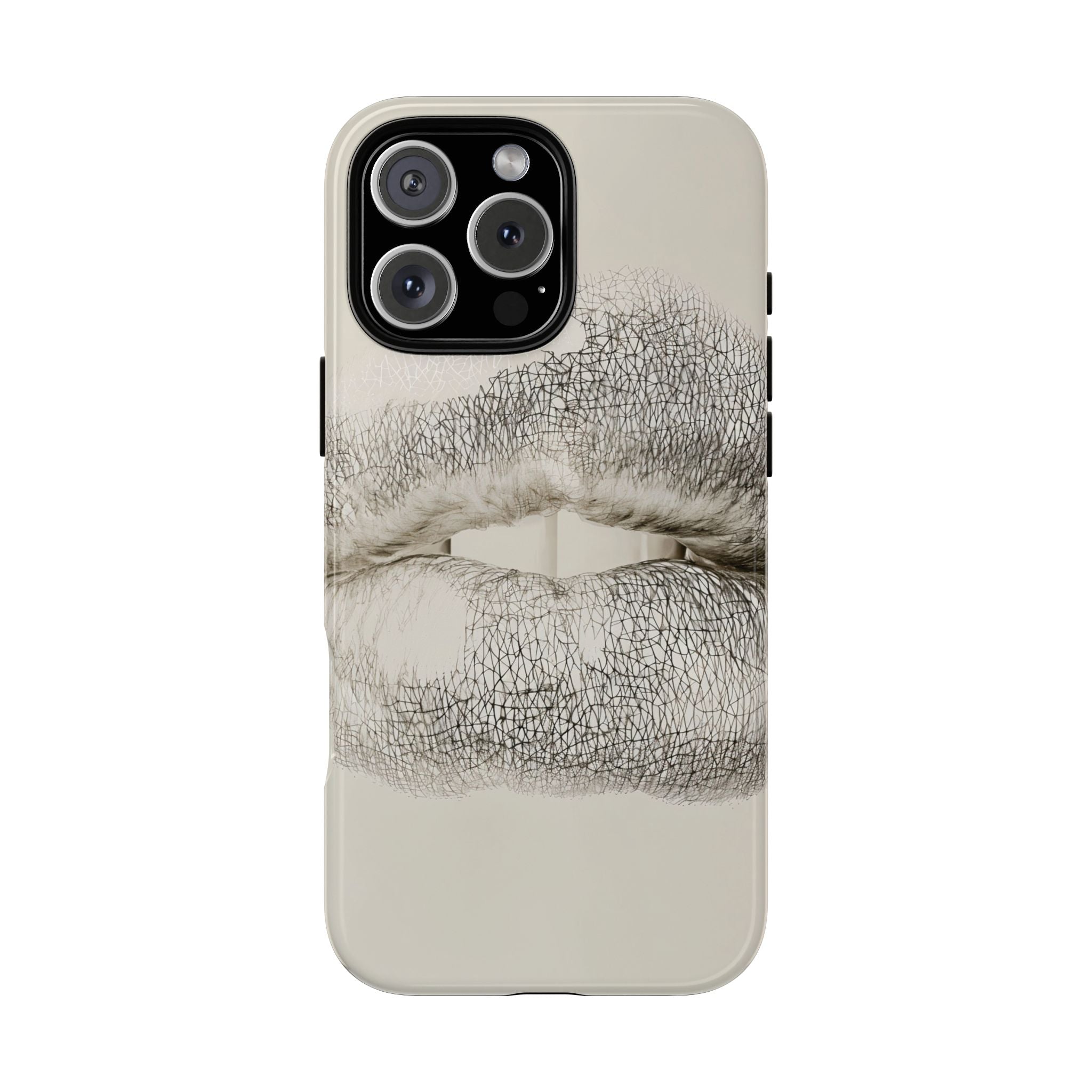 Kiss Print Tough Phone Case – Minimalist Lip Art Protective Cover