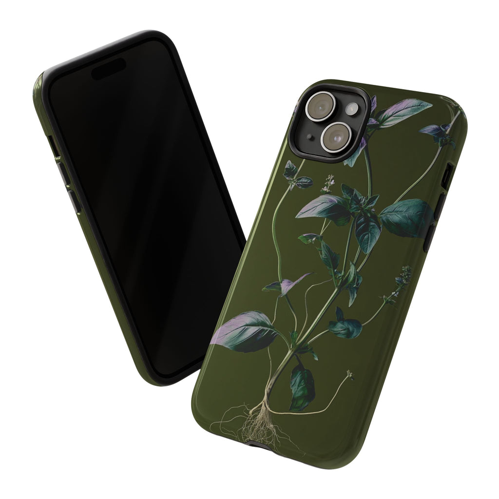Green Botanical Phone Case, Floral Phone Cover, Nature Lover Gift