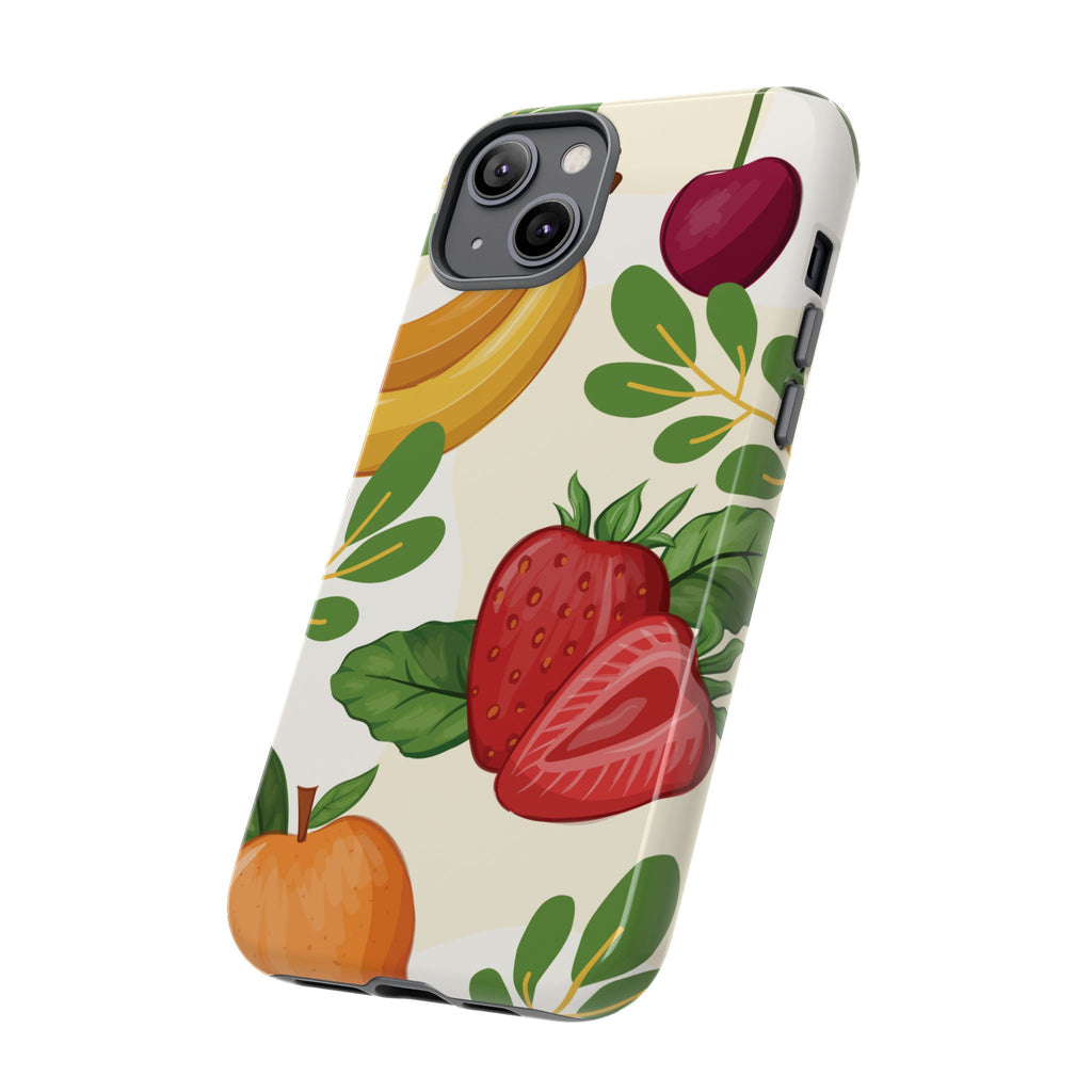 Fruit Pattern Tough Case — Floral Strawberry & Banana Phone Cover