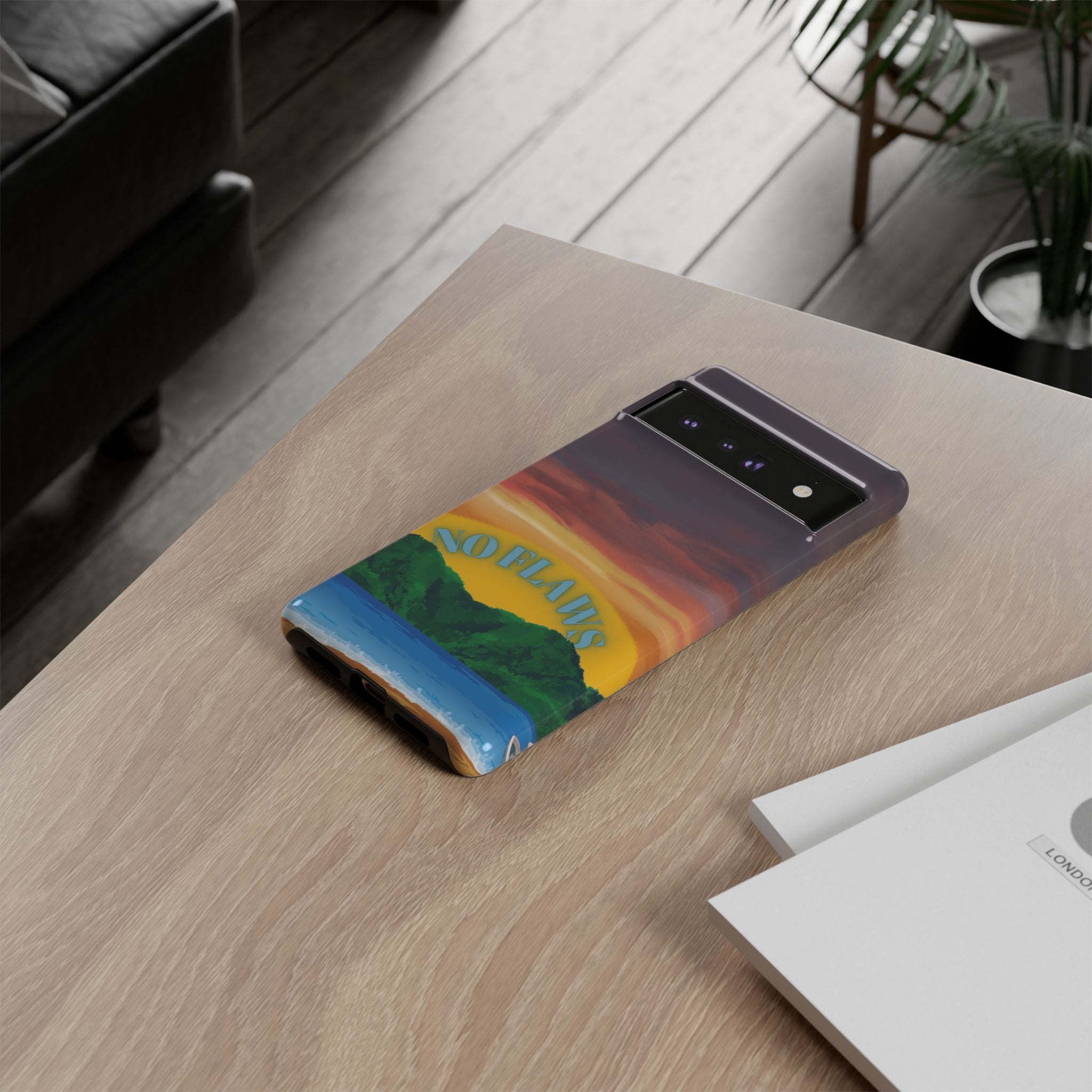 Sunset 'No Flaws' Tough Phone Case — Tropical Beach Protective Cover