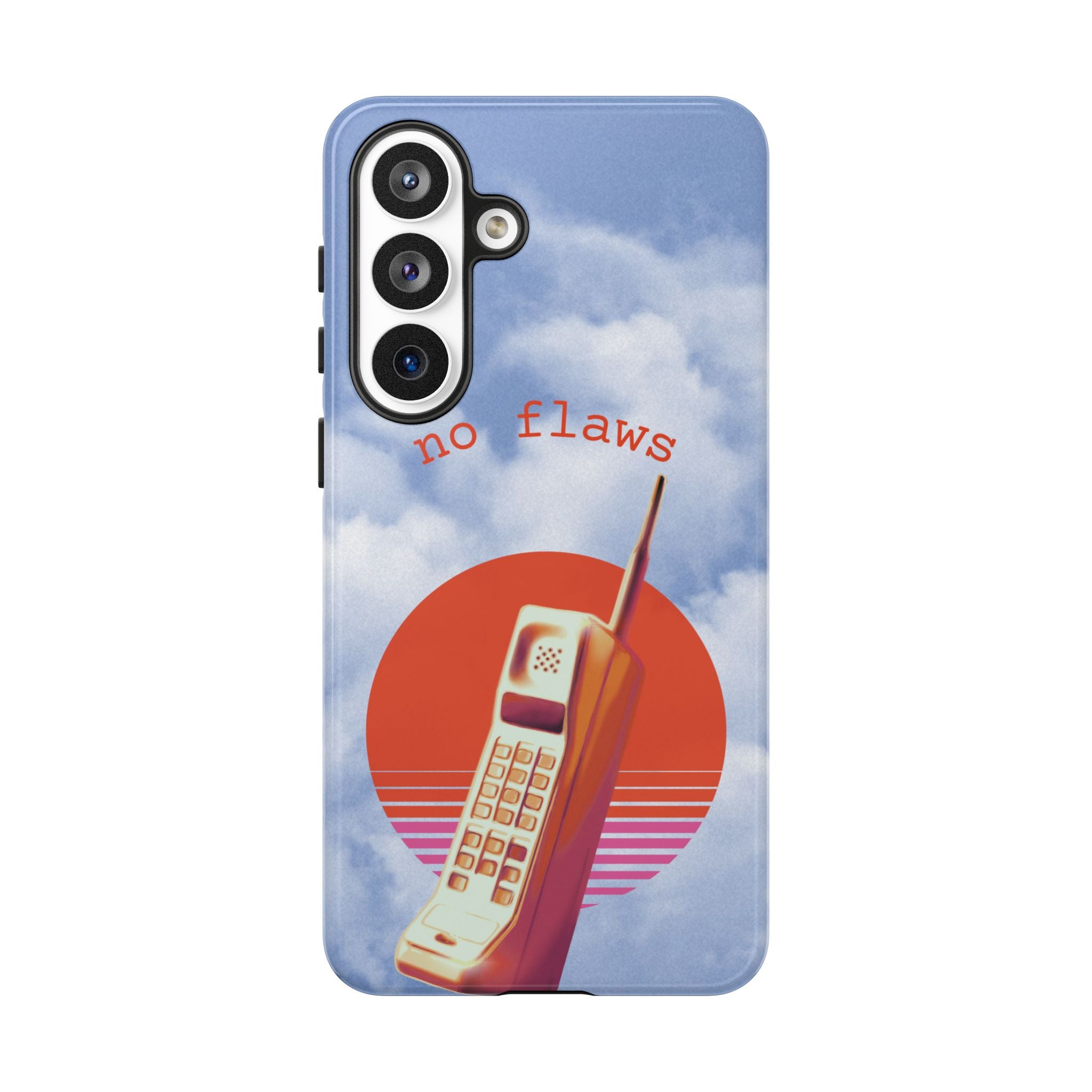 Retro “No Flaws” Phone Tough Case — Vintage 90s Aesthetic Protective Phone Case