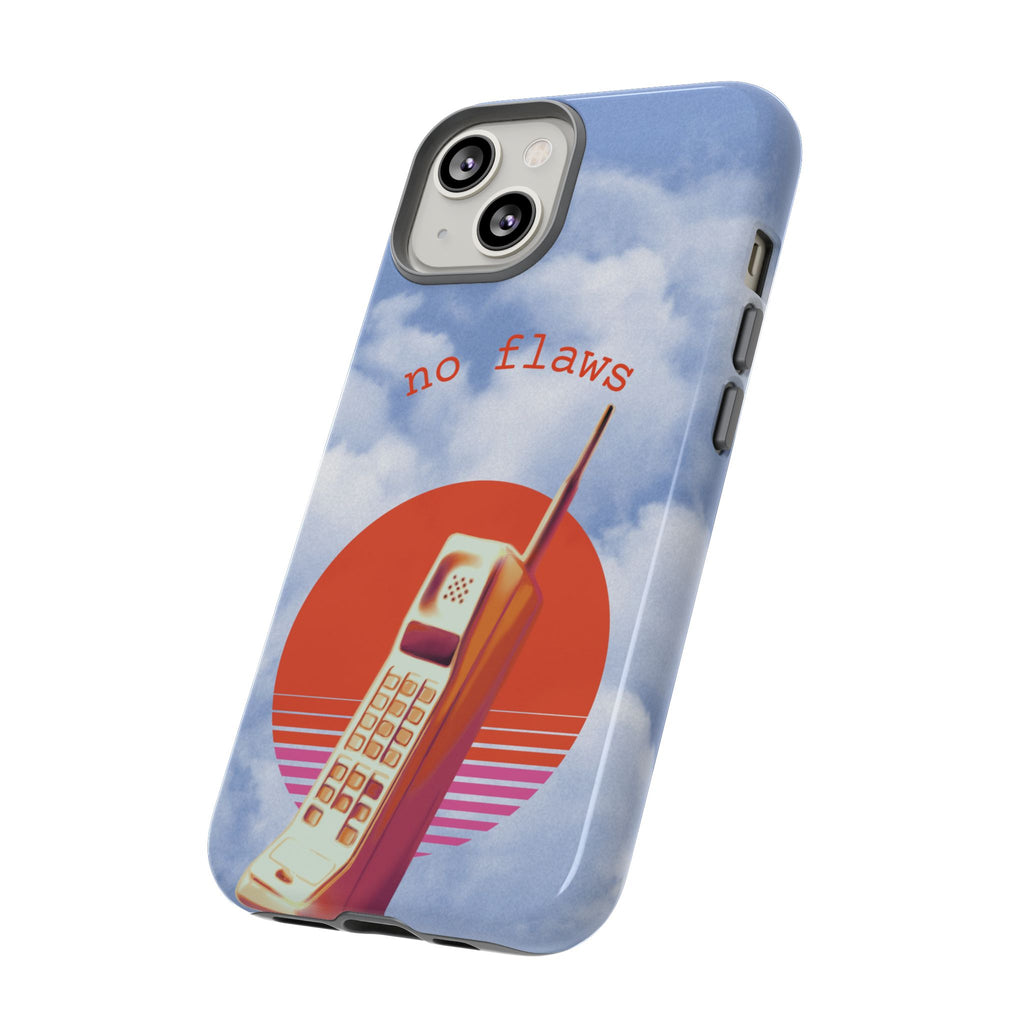 Retro “No Flaws” Phone Tough Case — Vintage 90s Aesthetic Protective Phone Case