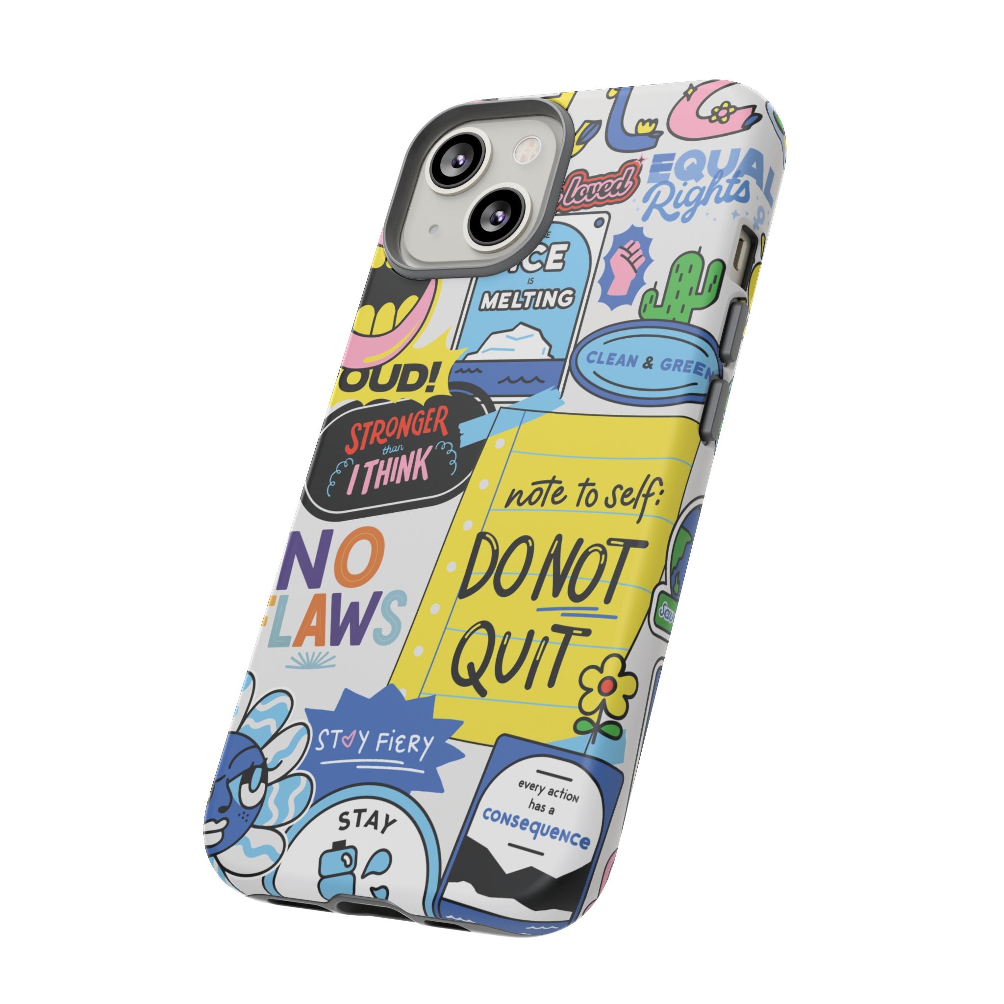 Sticker Collage Phone Case — Motivational "Do Not Quit" Protective Cover