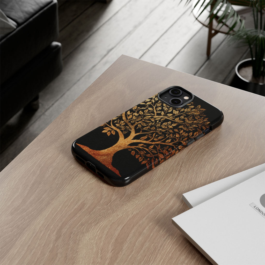 Golden Tree Phone Case, Tough Cases, Nature Lover Gift