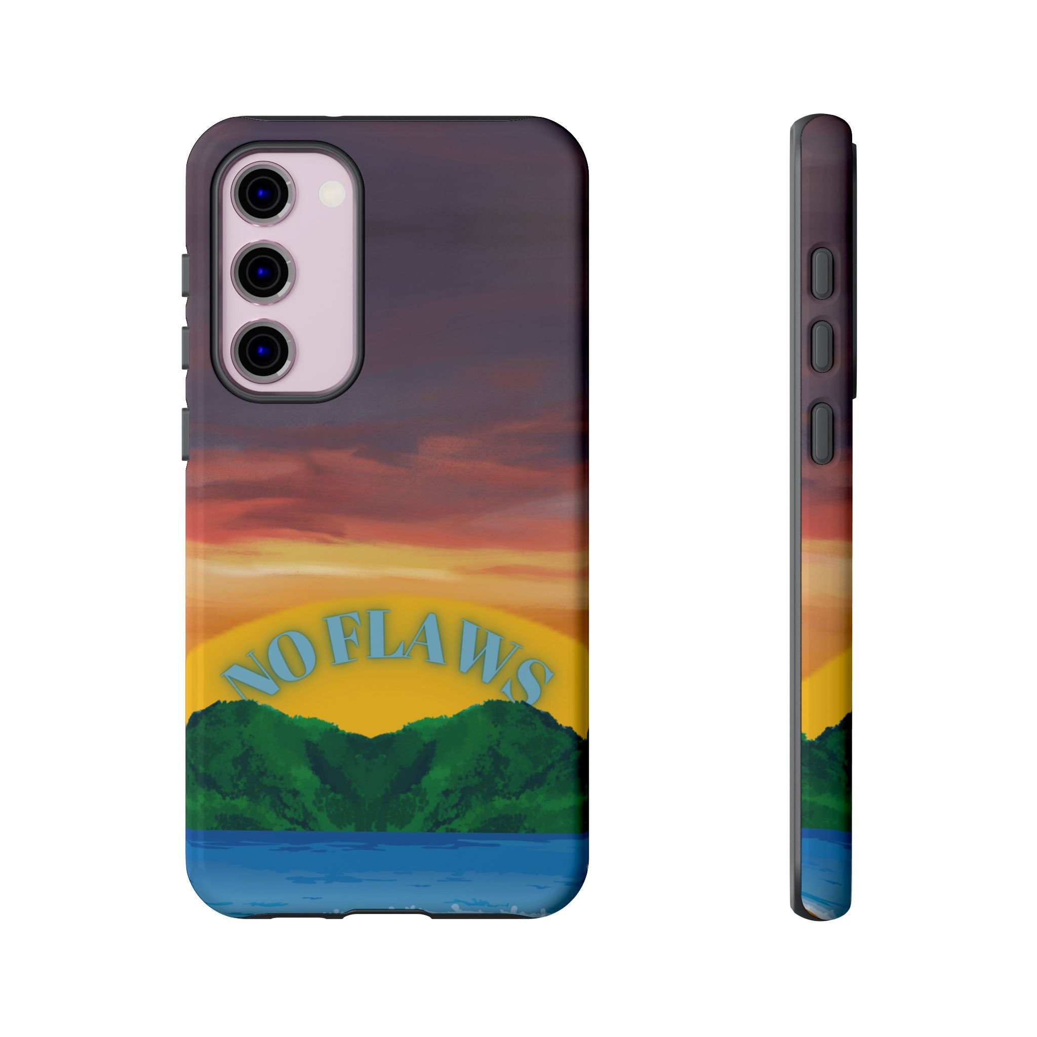 Sunset 'No Flaws' Tough Phone Case — Tropical Beach Protective Cover