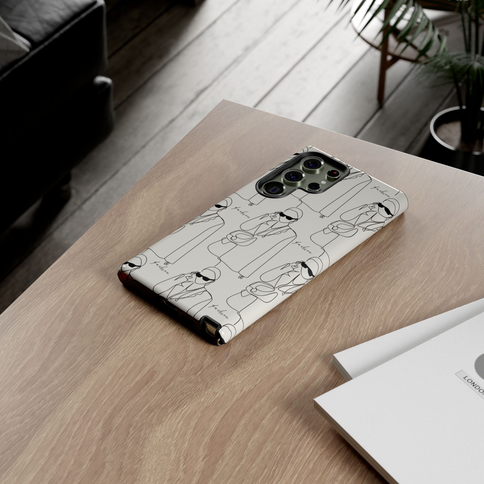 Fashion Sketch Phone Case — Minimalist Chic Designer Pattern